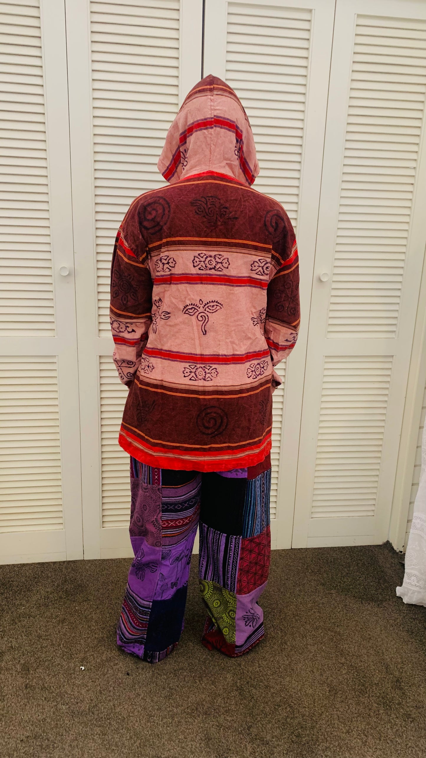 Handcrafted cotton Unisex Hoodie Kurta / Shirt # 75447