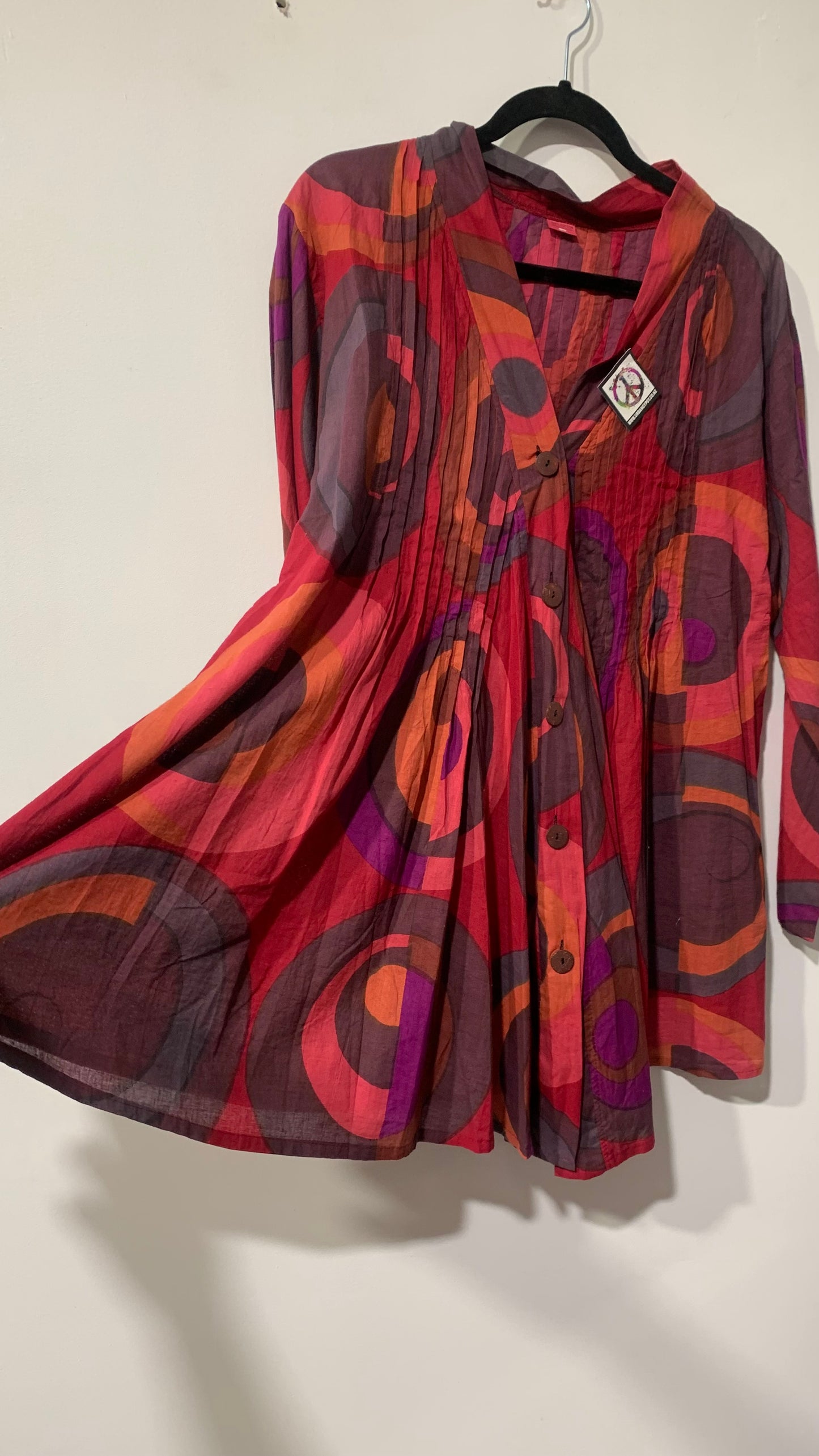 Bohemian style handcrafted cotton Shirt Top #04340