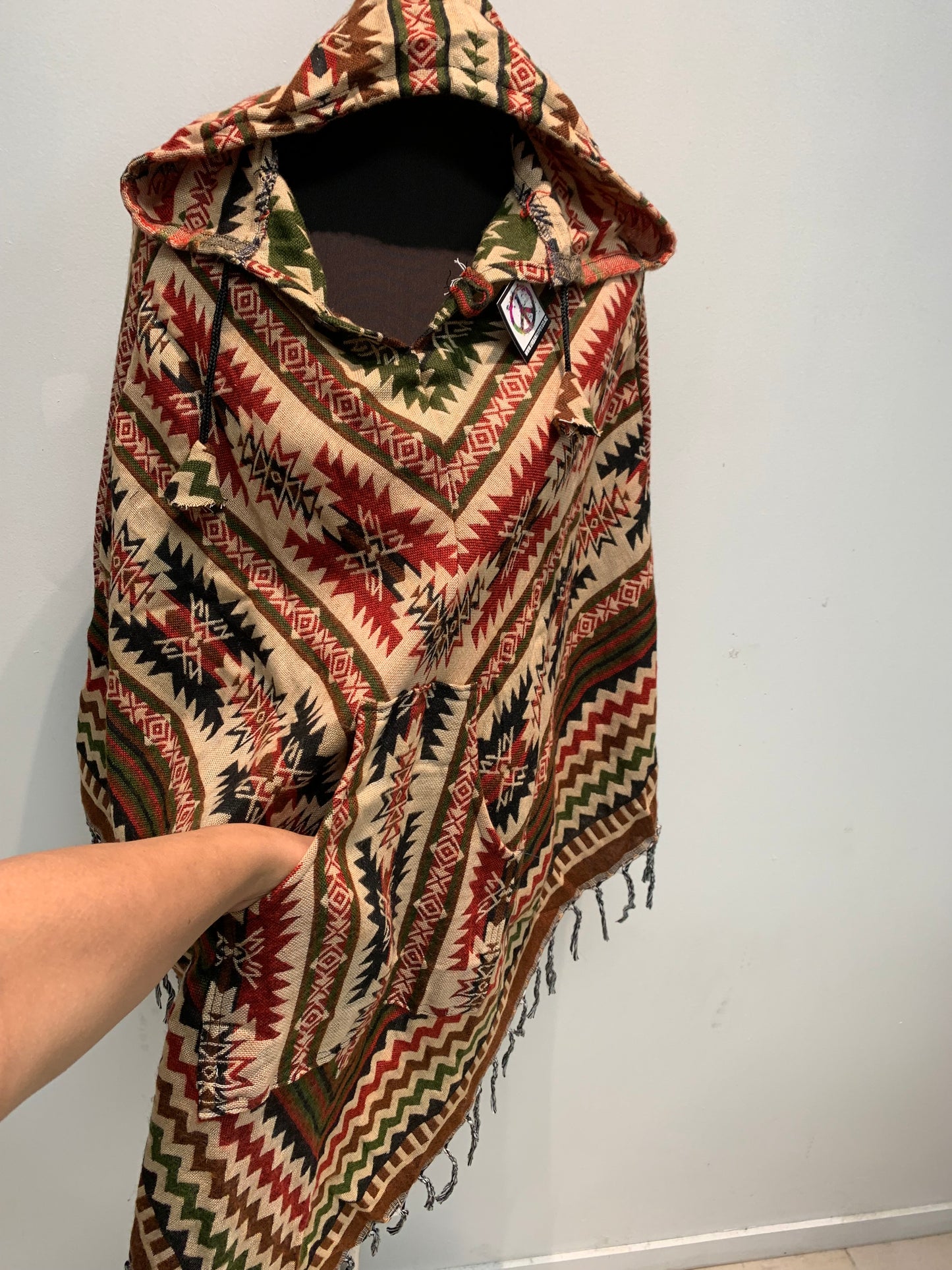 Bohemian style handcrafted Hoodie poncho #POCH0173