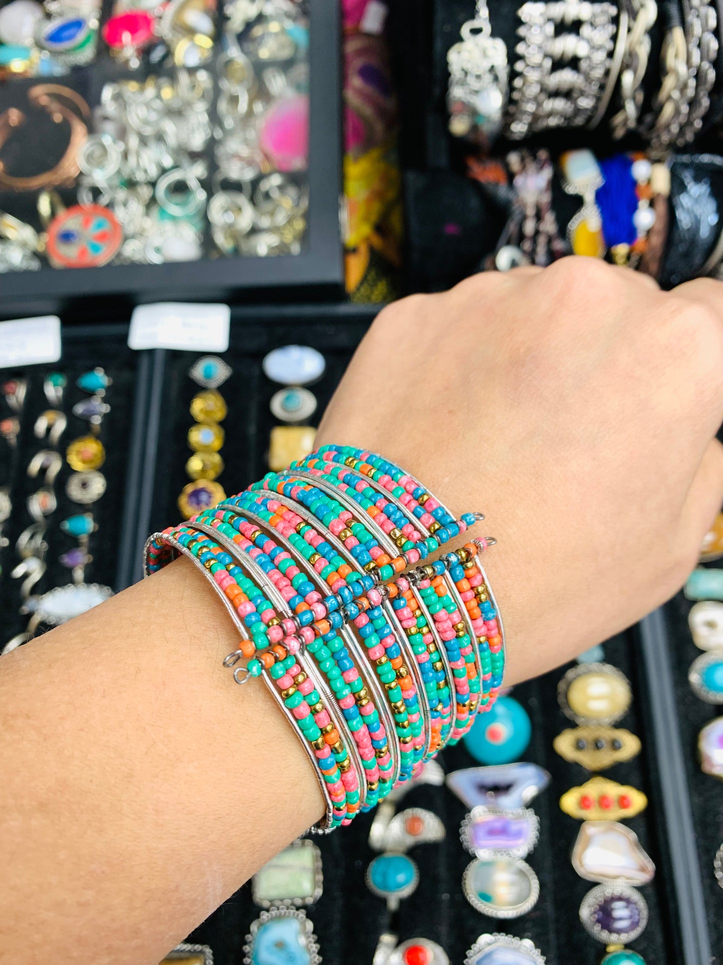 HIPPIE HANDCRAFTED HAND CUFF BEADS BANGLE #CUFF2287