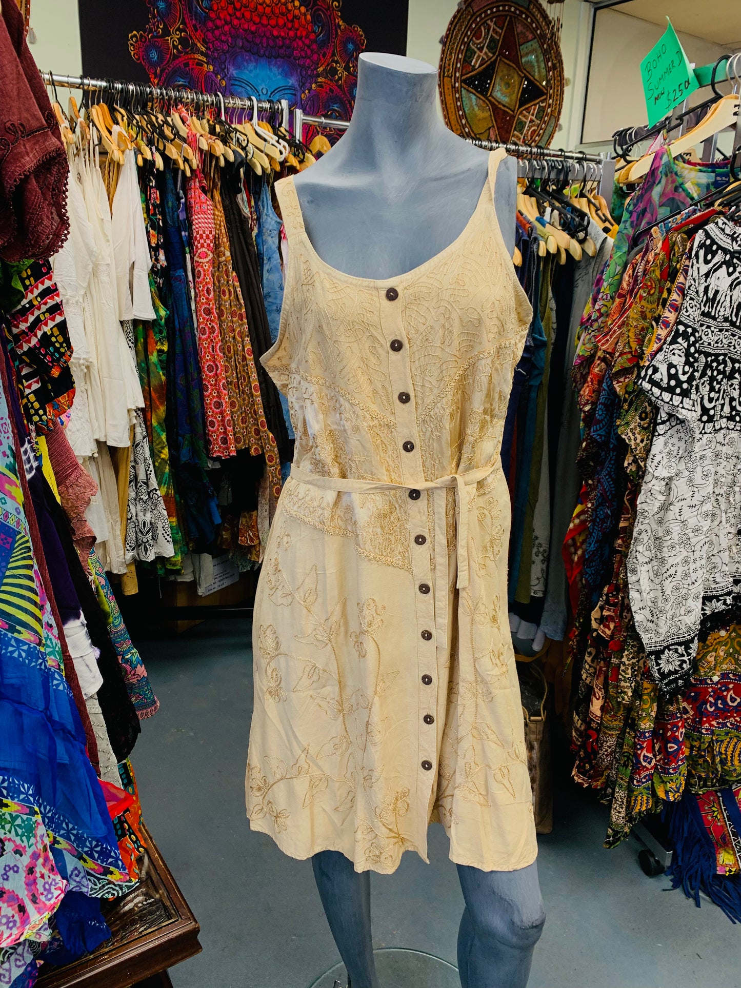 Bohemian style handcrafted Cotton Tunic dress # DRE237