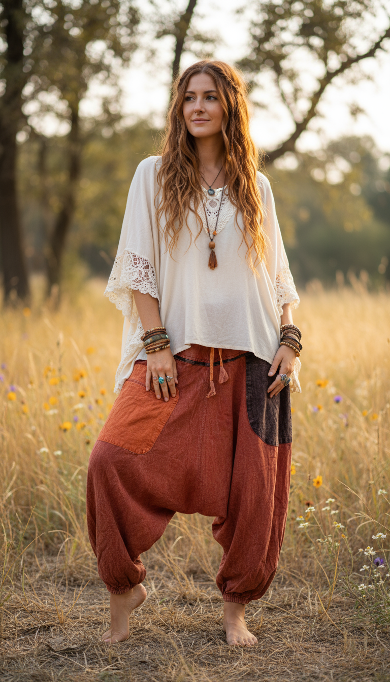 Bohemian Handcrafted Drop crotch Pants #DCPAN2216