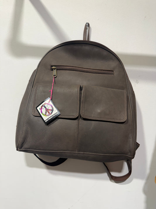 Bohemian style handcrafted Genuine leather Backpack #4496