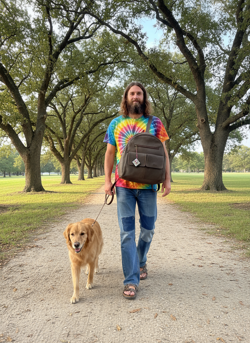 Bohemian style handcrafted Genuine leather Backpack #4496