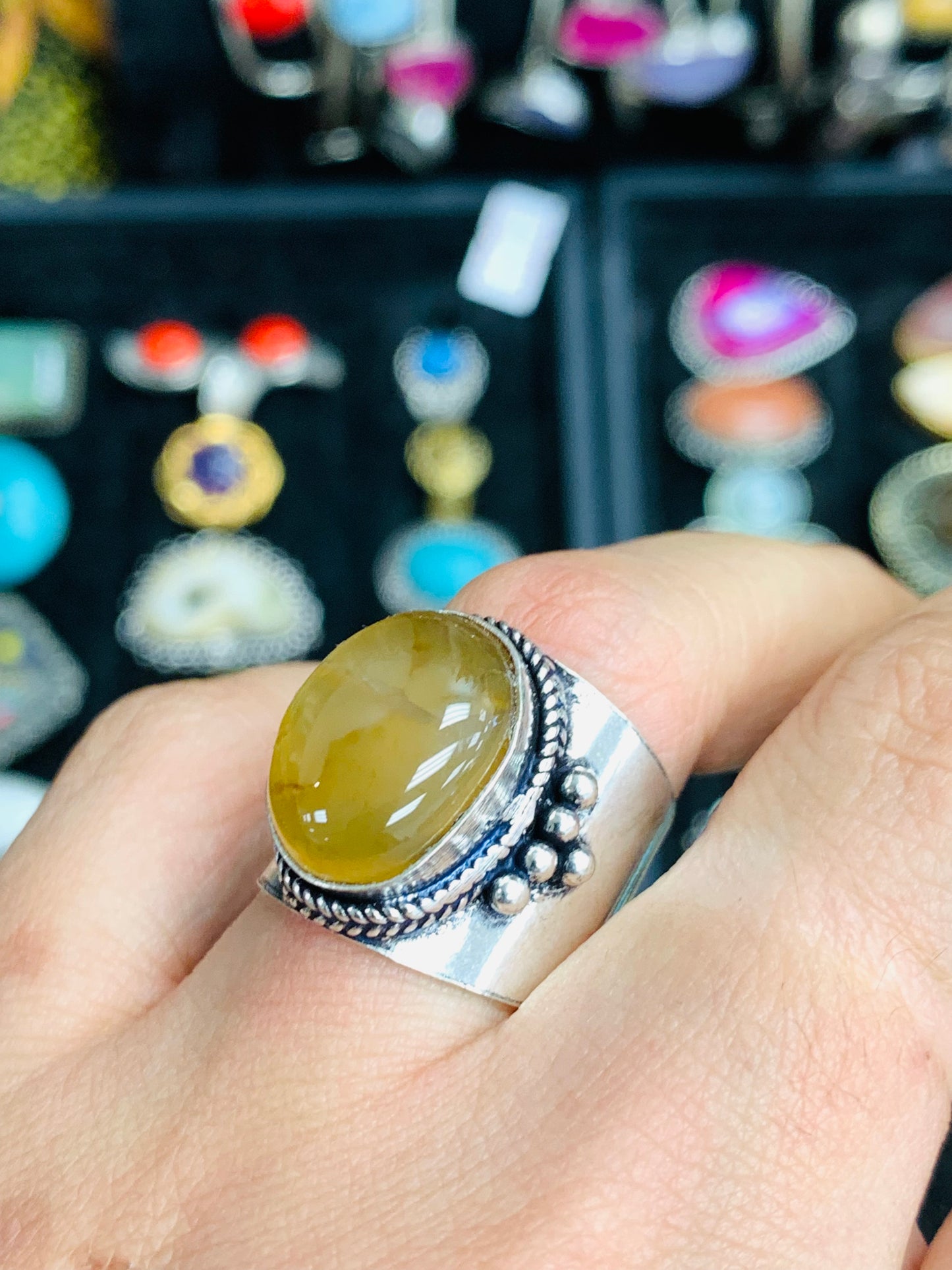Handcrafted Natural stones ring # RIN2135