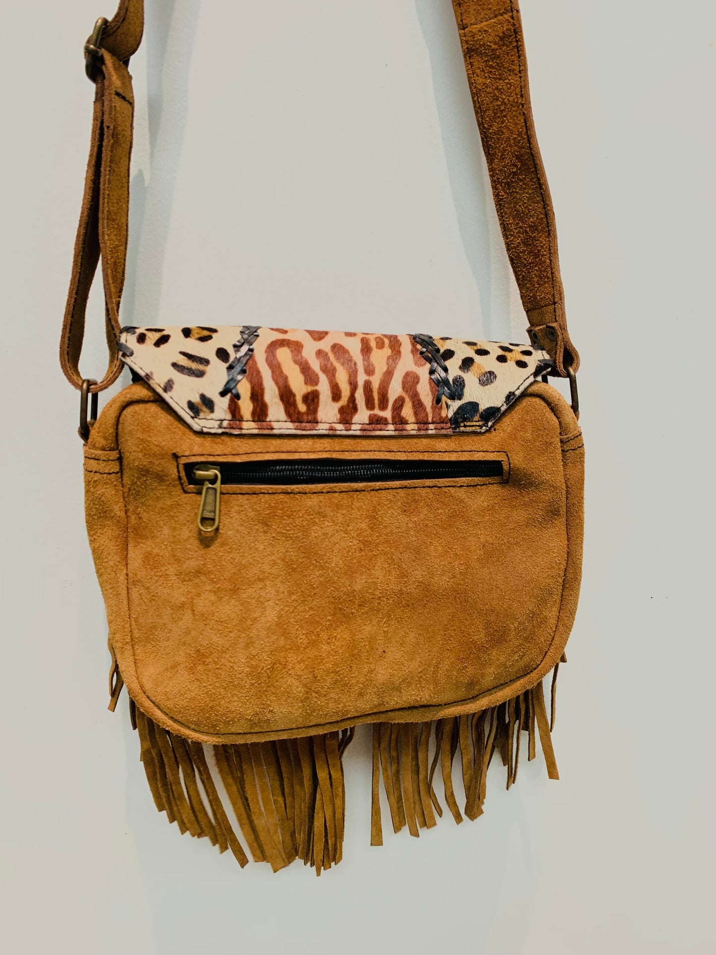 BOHEMIAN STATEMENT HANDCRAFTED GENUINE SUEDE LEATHER BAG #LEA1027
