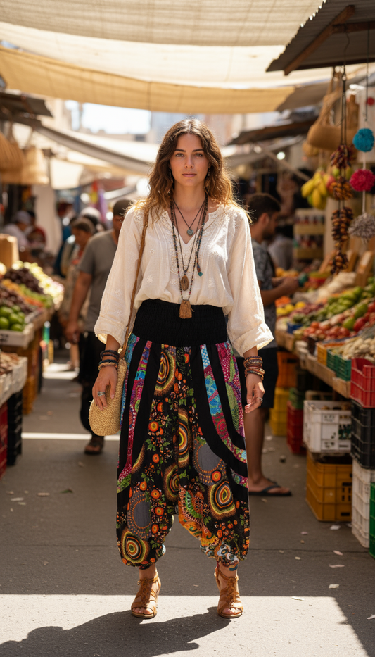 BOHEMIAN STYLE HANDCRAFTED COTTON PANT #5033