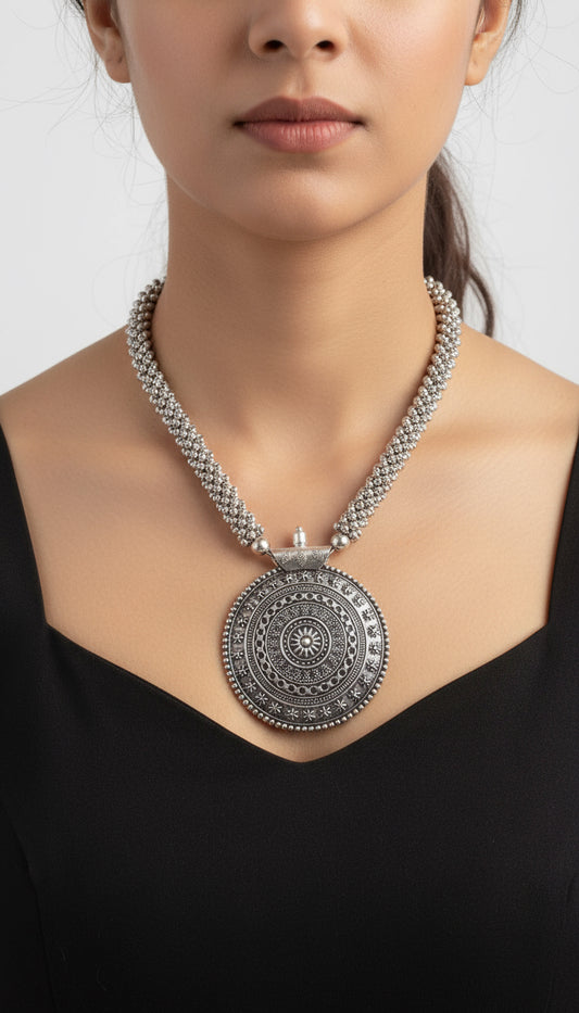 BOHEMIAN STYLE HANDCRAFTED MANDALA NECKLACE #NECK34