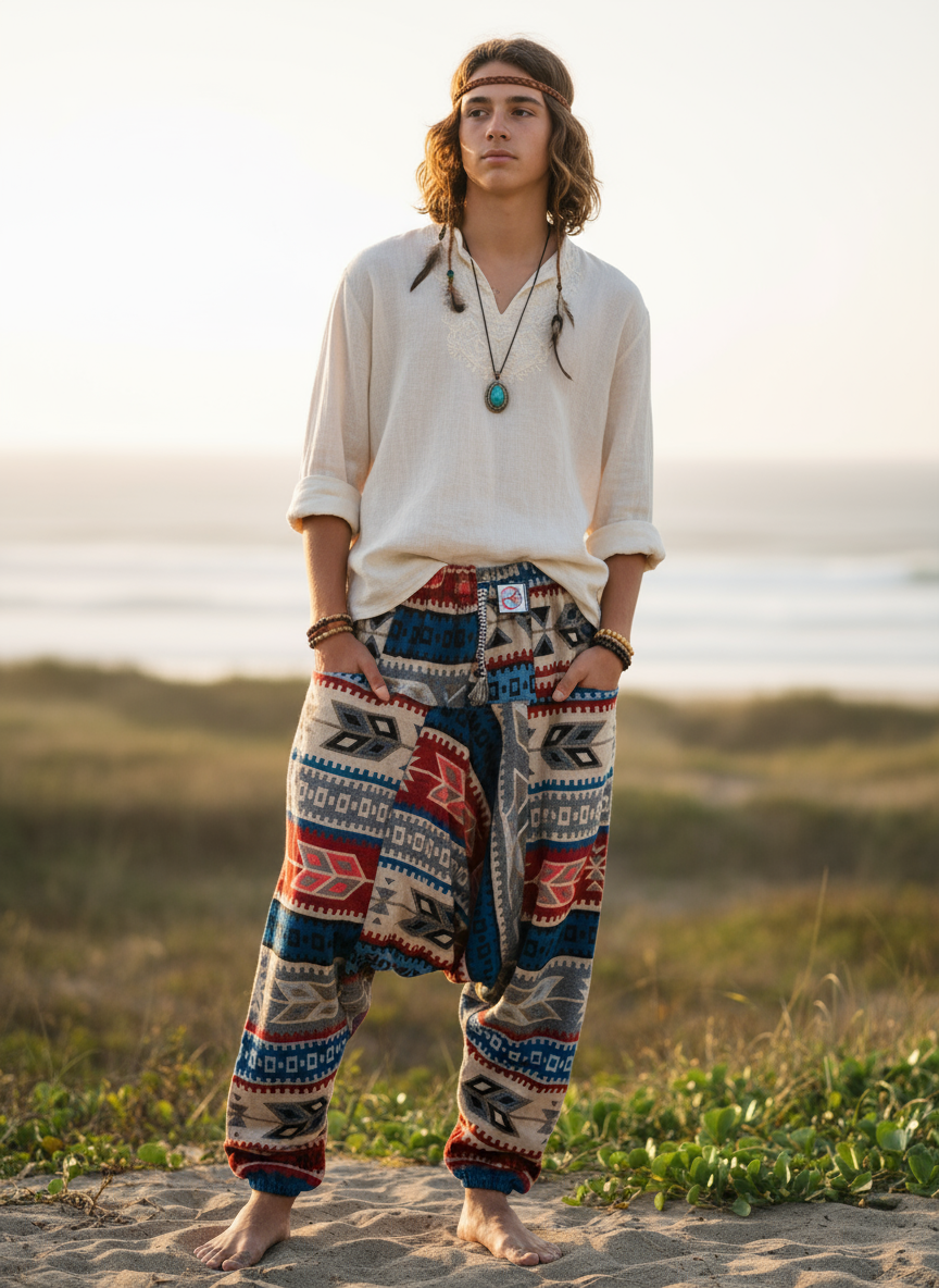 HANDCRAFTED WARM DROP CROTCH PANTS #WOOL25