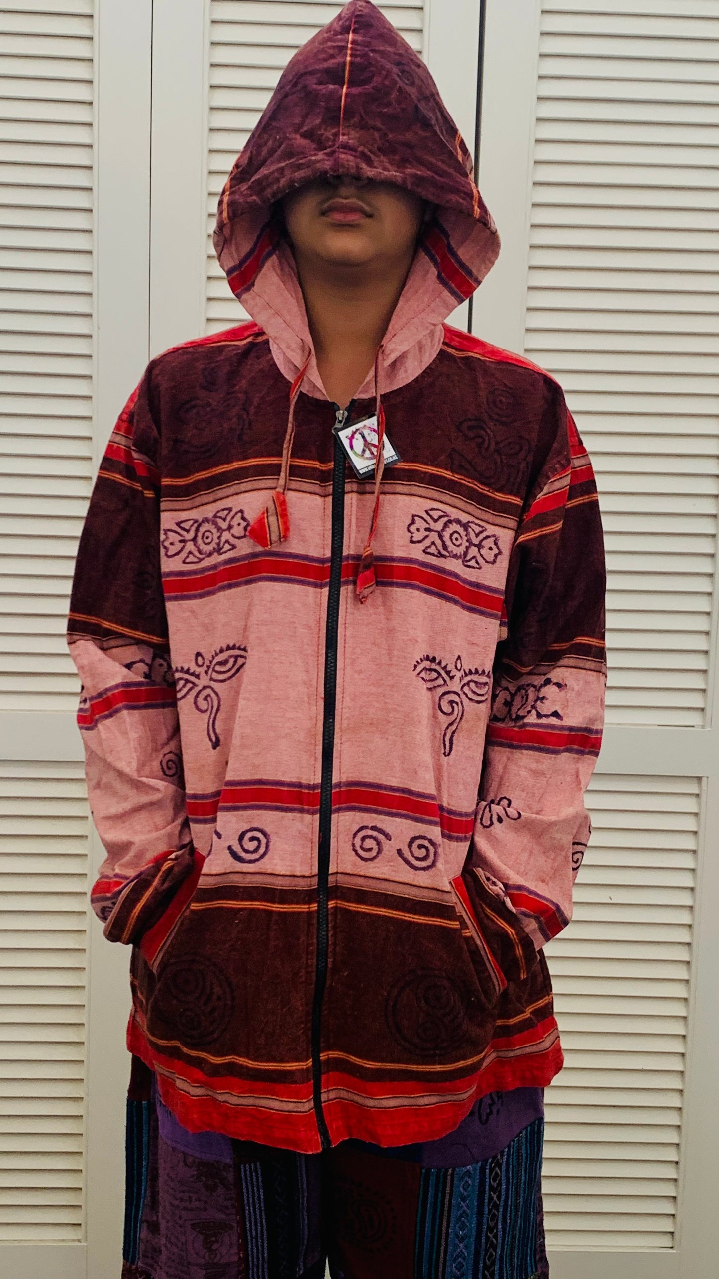 Handcrafted cotton Unisex Hoodie Kurta / Shirt # 75447