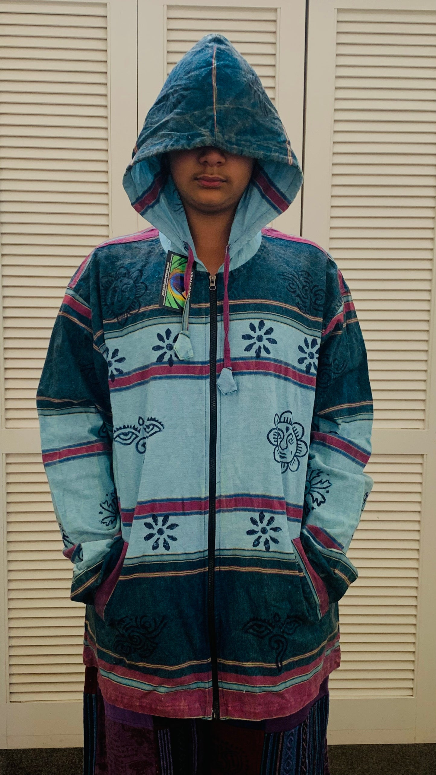 Handcrafted cotton Unisex Hoodie Kurta / Shirt # 75447