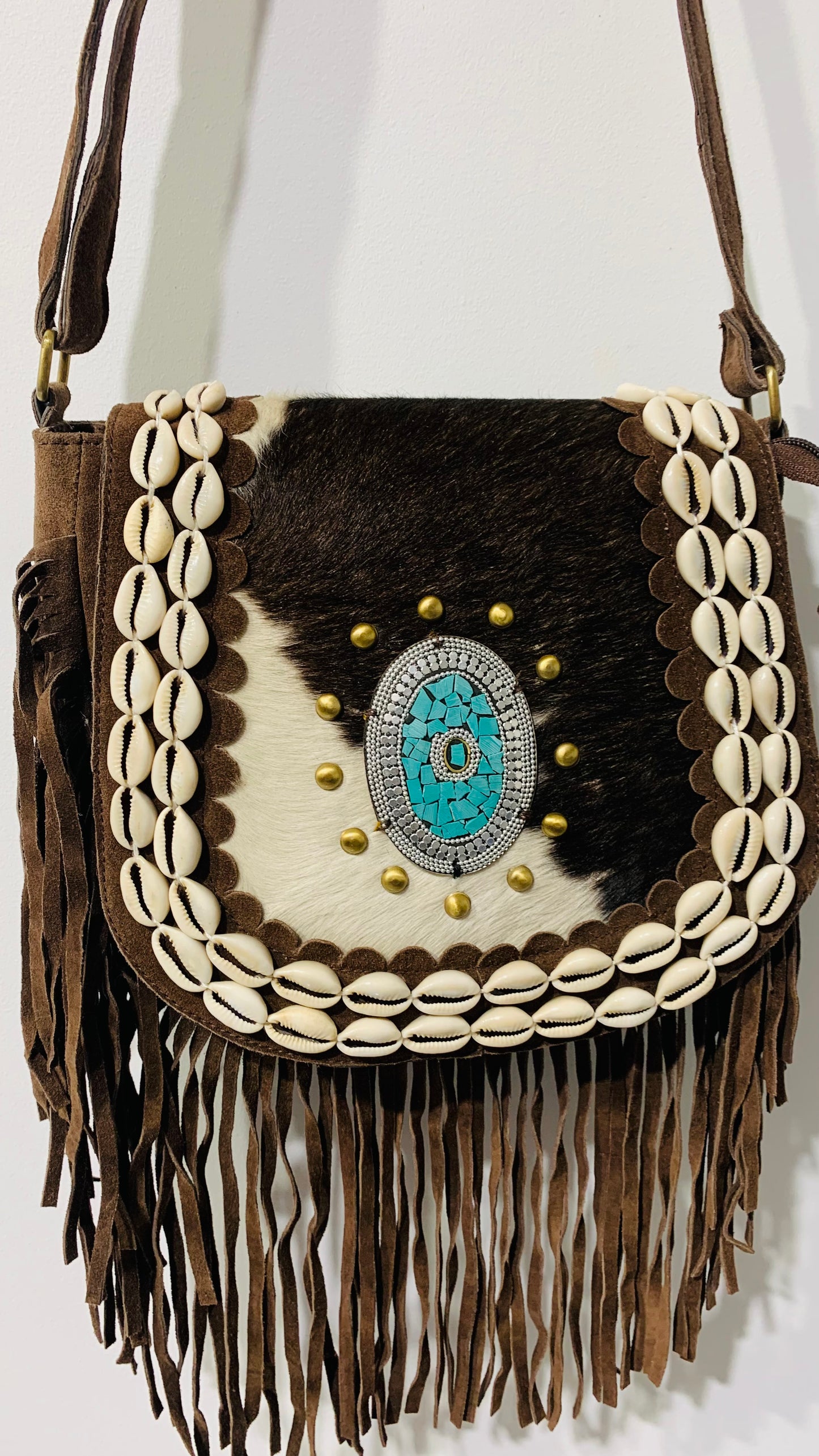 BOHO HANDCRAFTED GENUINE SUEDE LEATHER BAG #205567