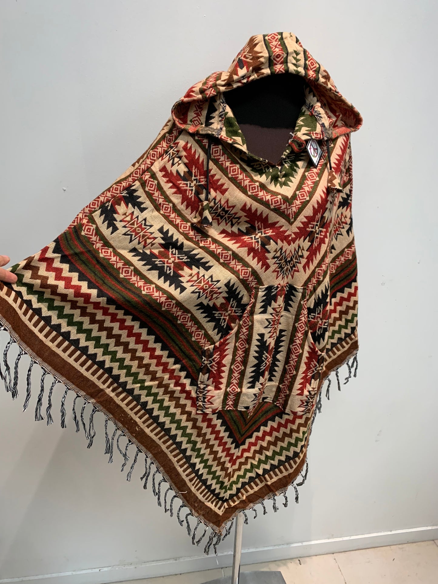 Bohemian style handcrafted Hoodie poncho #POCH0173