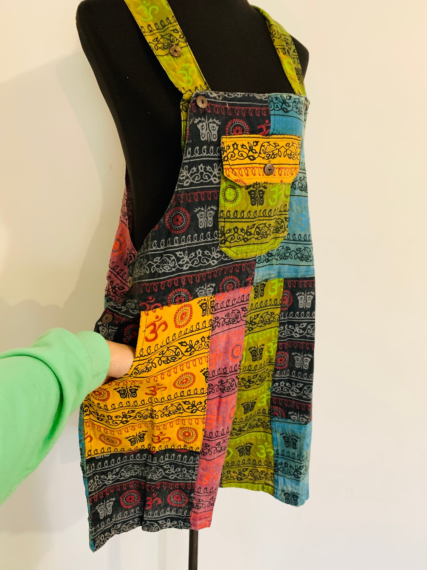 Bohemian style handcrafted Overall Shorts  # JUMSH141