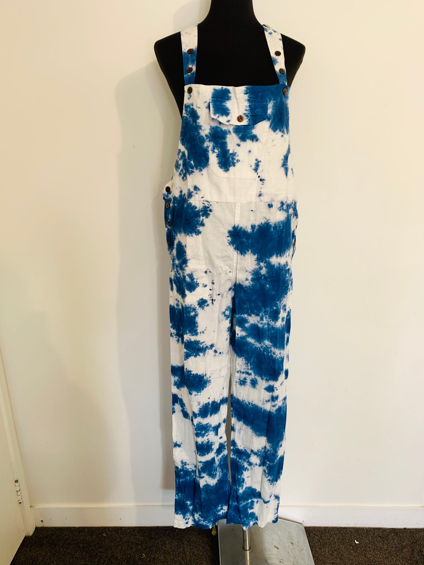 Bohemian Handcrafted Tie Dye Straight Overalls/ Dungaree # JUM031