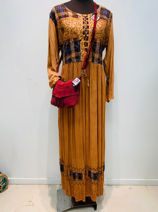 Bohemian handcrafted Dolly Maxi dress # DRE340