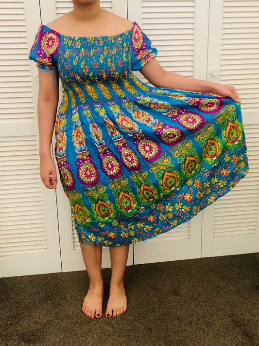 Bohemian handcrafted Mandala dress # DRE3008