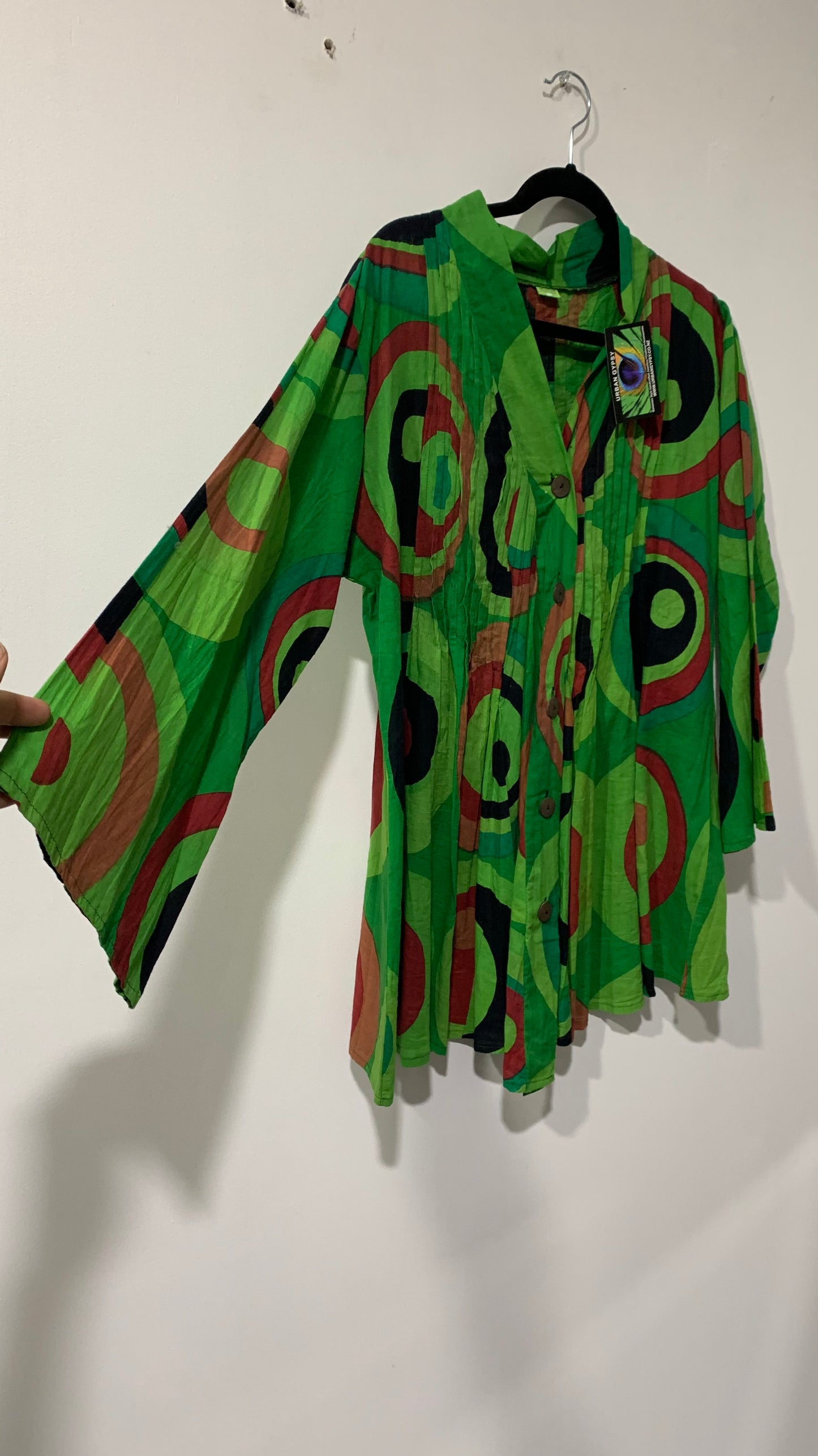 Bohemian style handcrafted cotton Shirt Top #04340