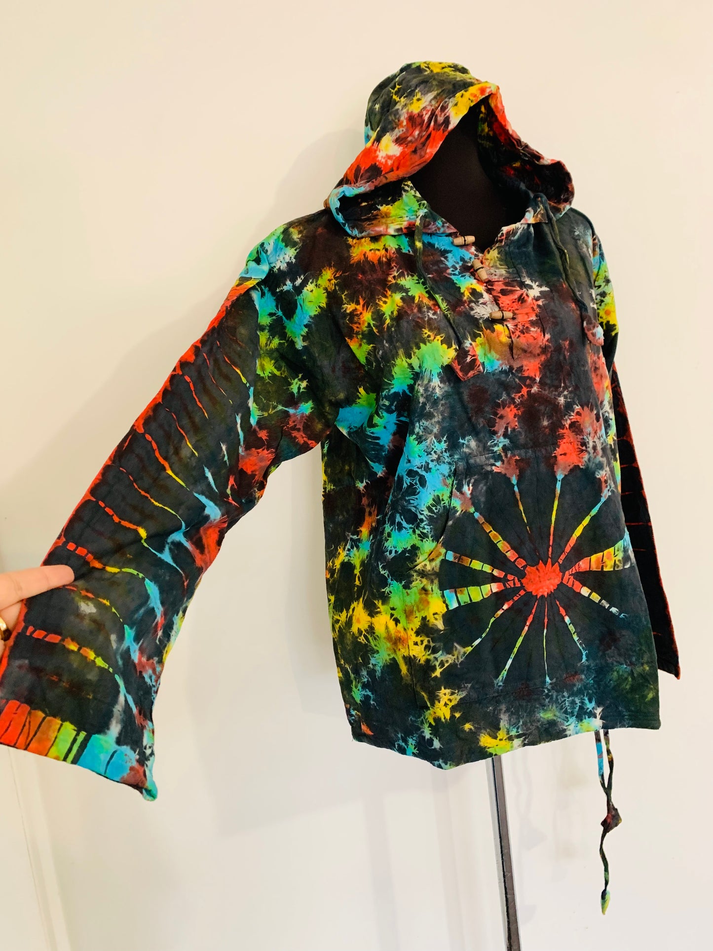 Bohemian style handcrafted Hoodie Kurta/ Shirt # KURT403