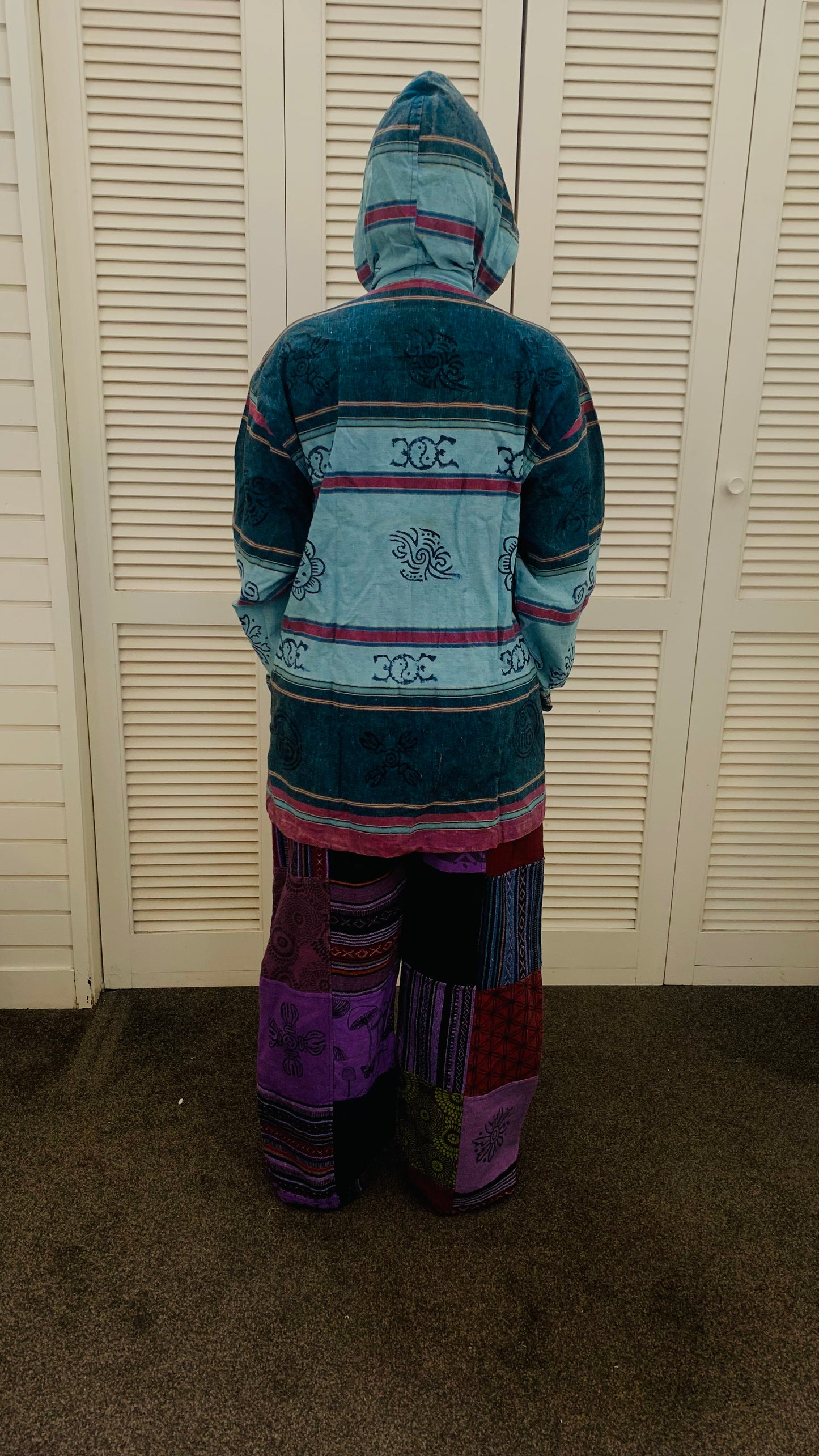 Handcrafted cotton Unisex Hoodie Kurta / Shirt # 75447