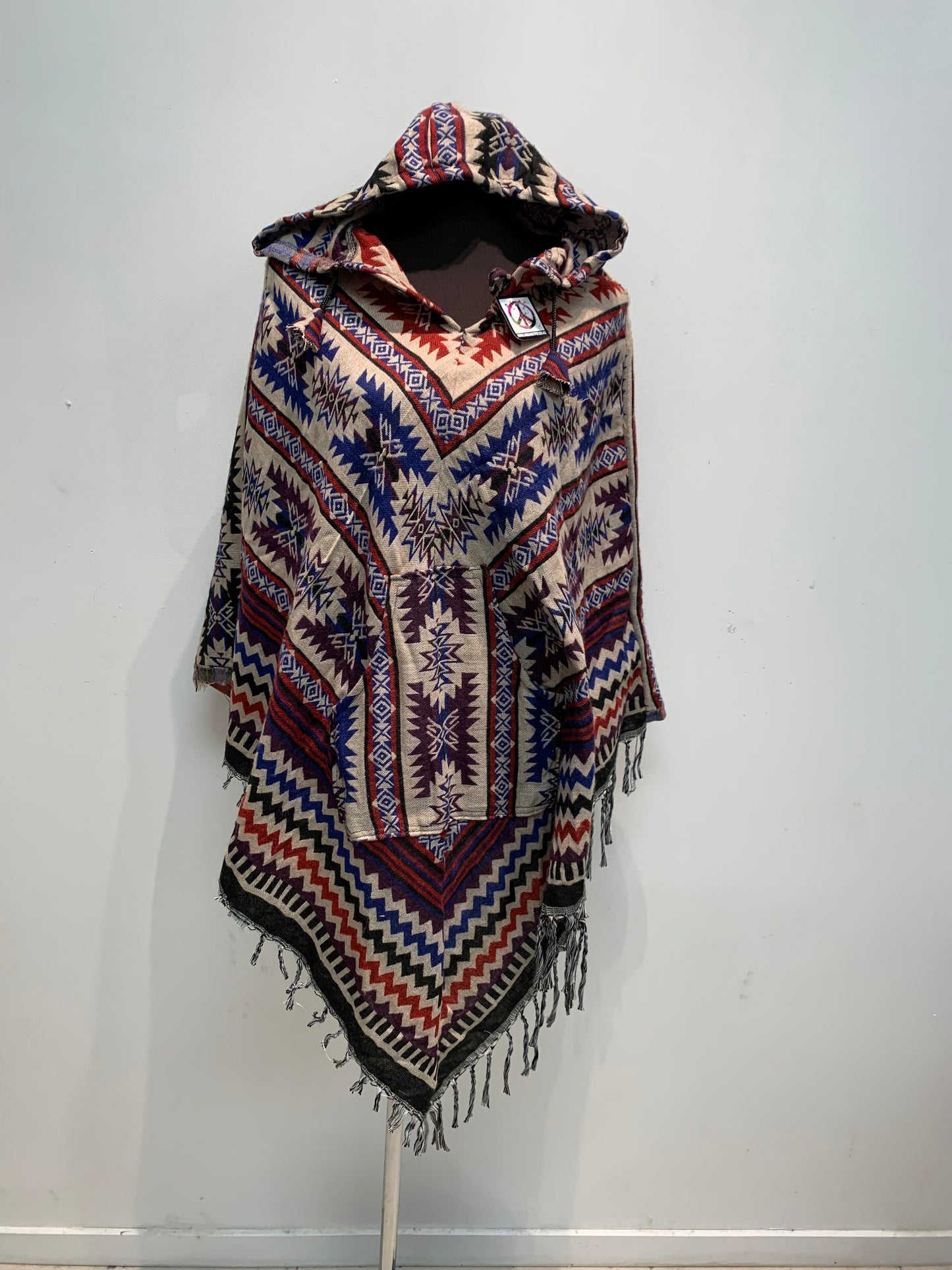 Bohemian style handcrafted Hoodie poncho #POCH0174