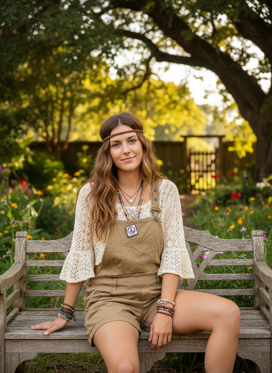 Handcrafted Cotton Overall Shorts  #431444