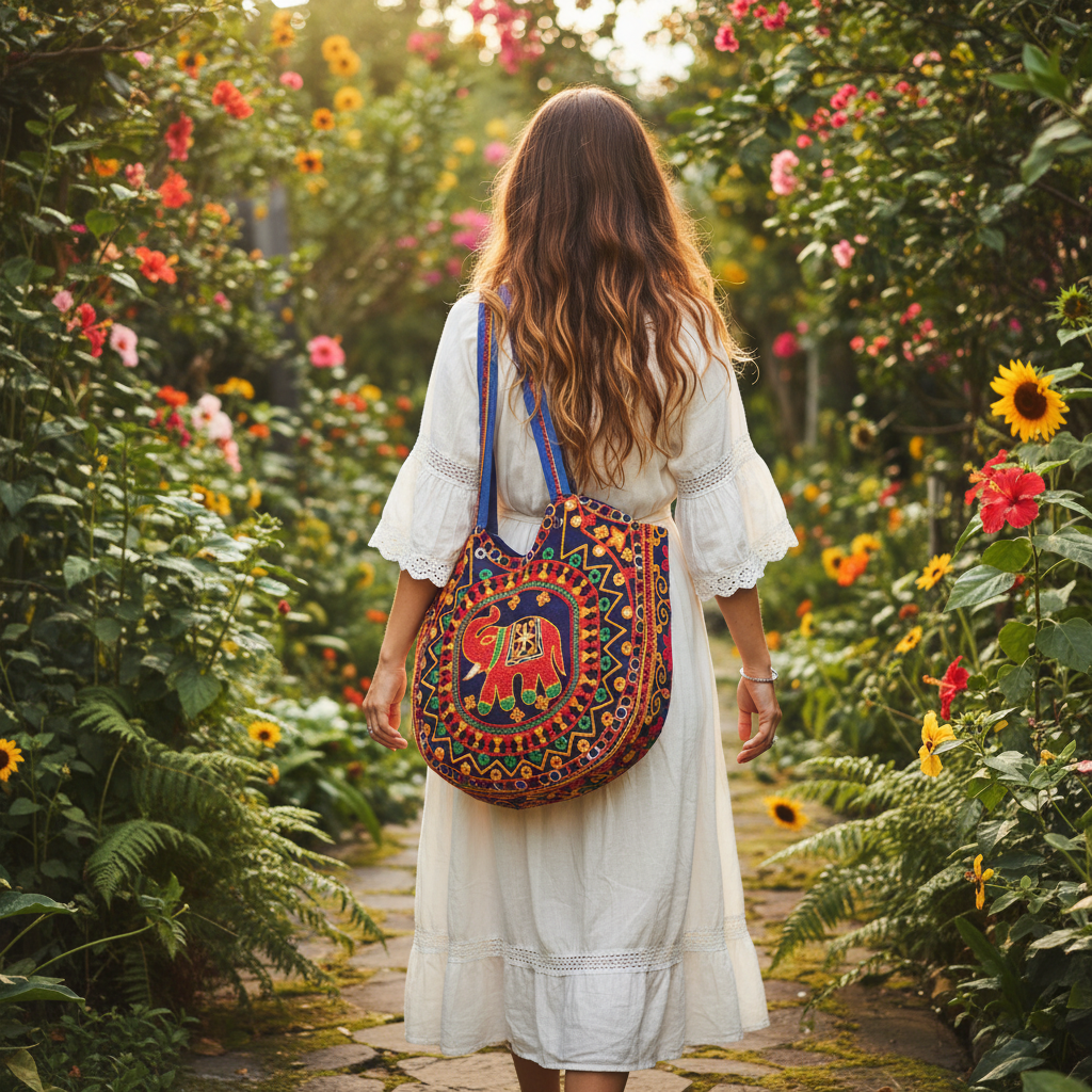 Boho Style Handcrafted Tote Bags  #TB0105