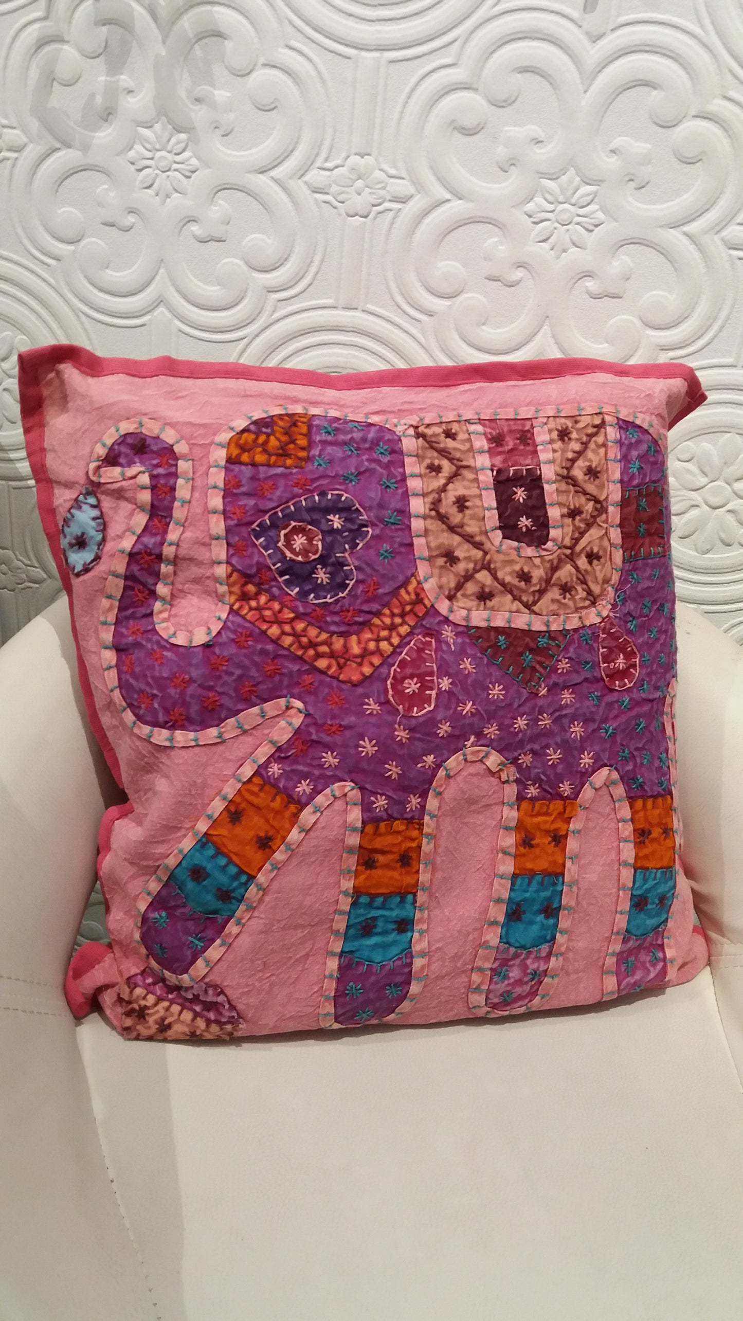 Bohemian style handcrafted ethnic Square cushion cover