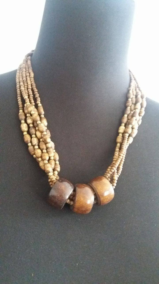 BOHEMIAN STYLE HANDCRAFTED WOOD BEADS JEWELLRY