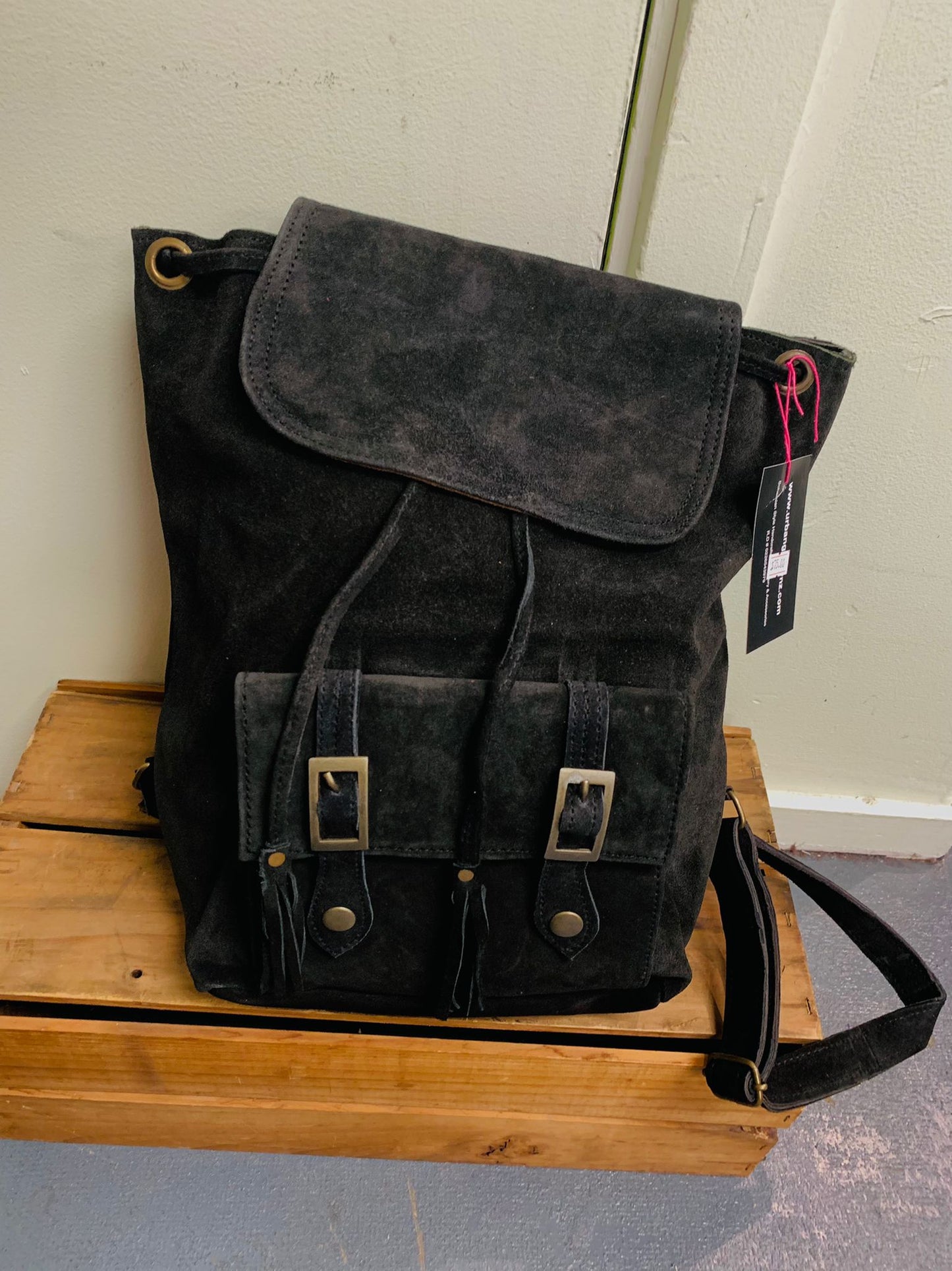 Bohemian style handcrafted Genuine leather Backpack #4498
