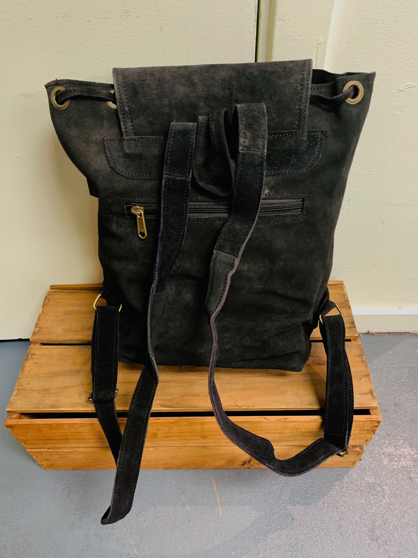 Bohemian style handcrafted Genuine leather Backpack #4498