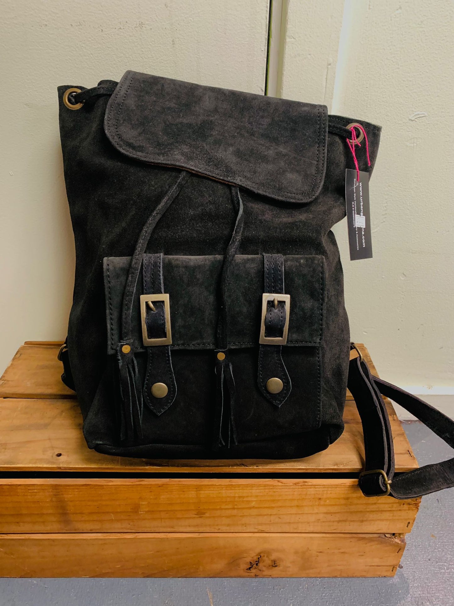 Bohemian style handcrafted Genuine leather Backpack #4498