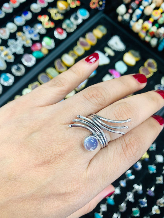 Bohemian style handcrafted Natural Stone ring #45028