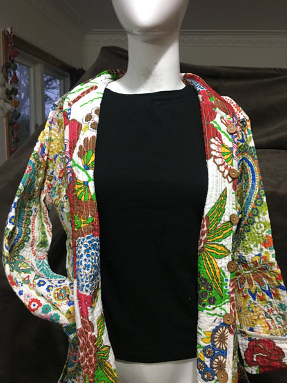 Bohemian style handcrafted short length Quilt \ Kantha Jackets coat #019