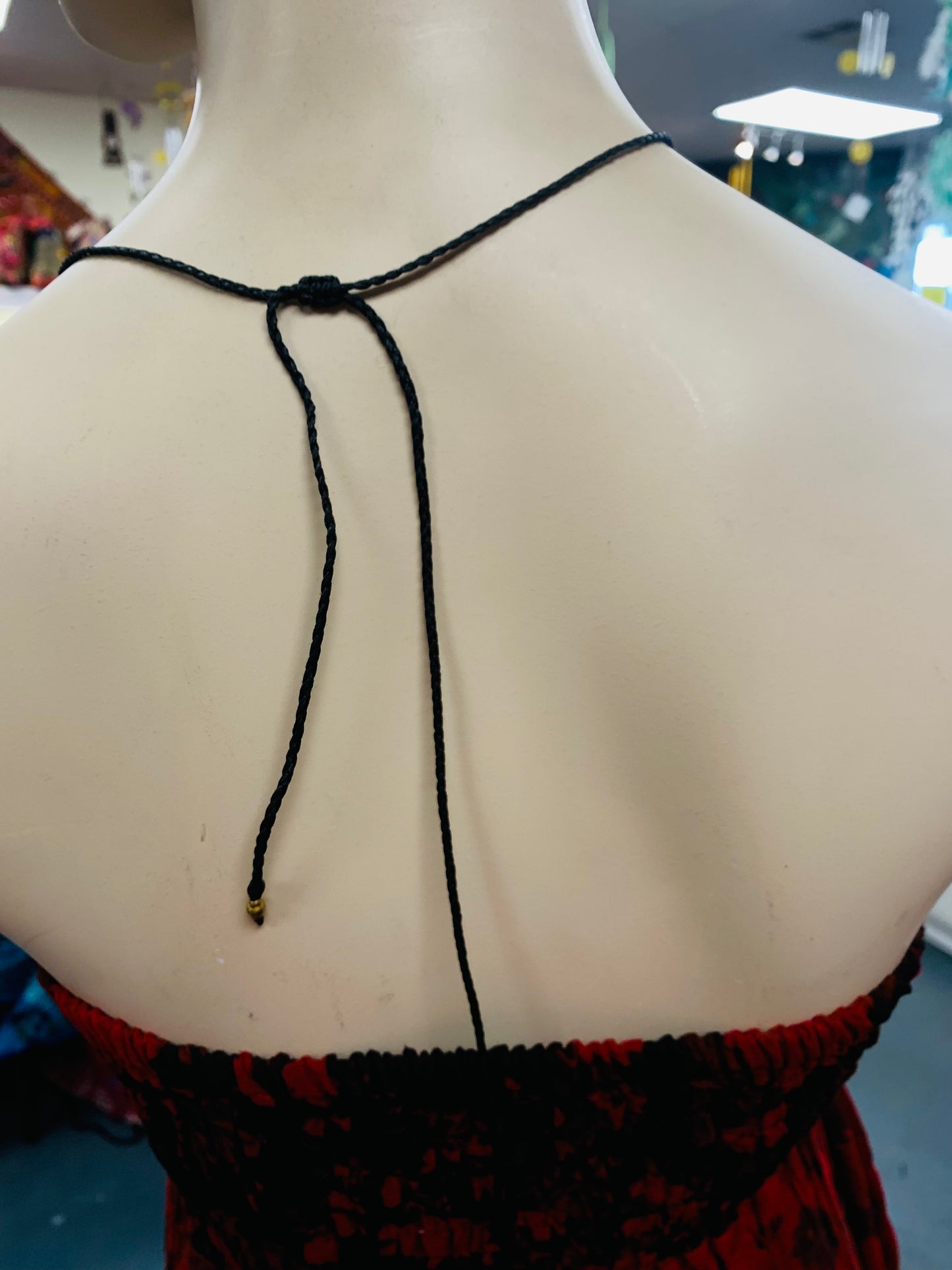 Bohemian style handcrafted Macrame with brass necklace # 120023