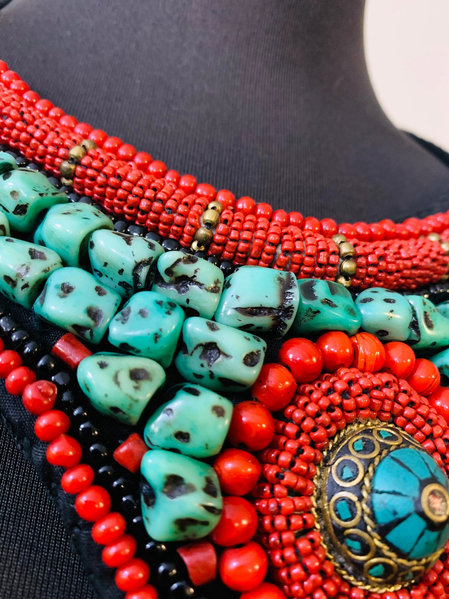 HANDCRAFTED TIBETAN BIB NECKLACE #A207