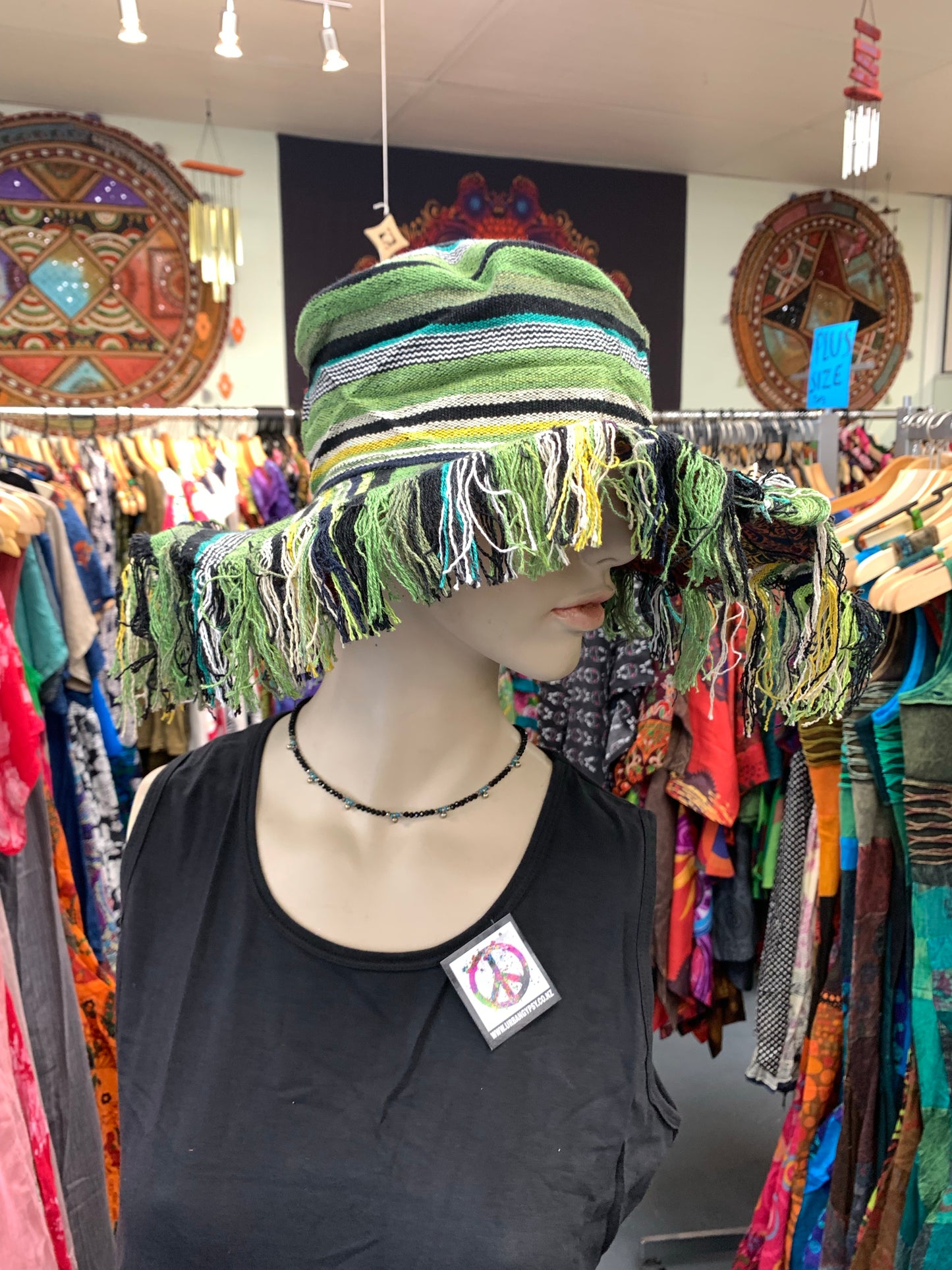 BOHEMIAN STYLE HANDCRAFTED REVERSIBLE HIPPIE SUN HATS #8453