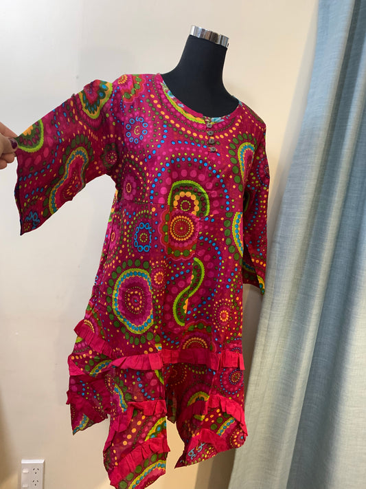 Bohemian style handcrafted Cotton Trance dress #4008