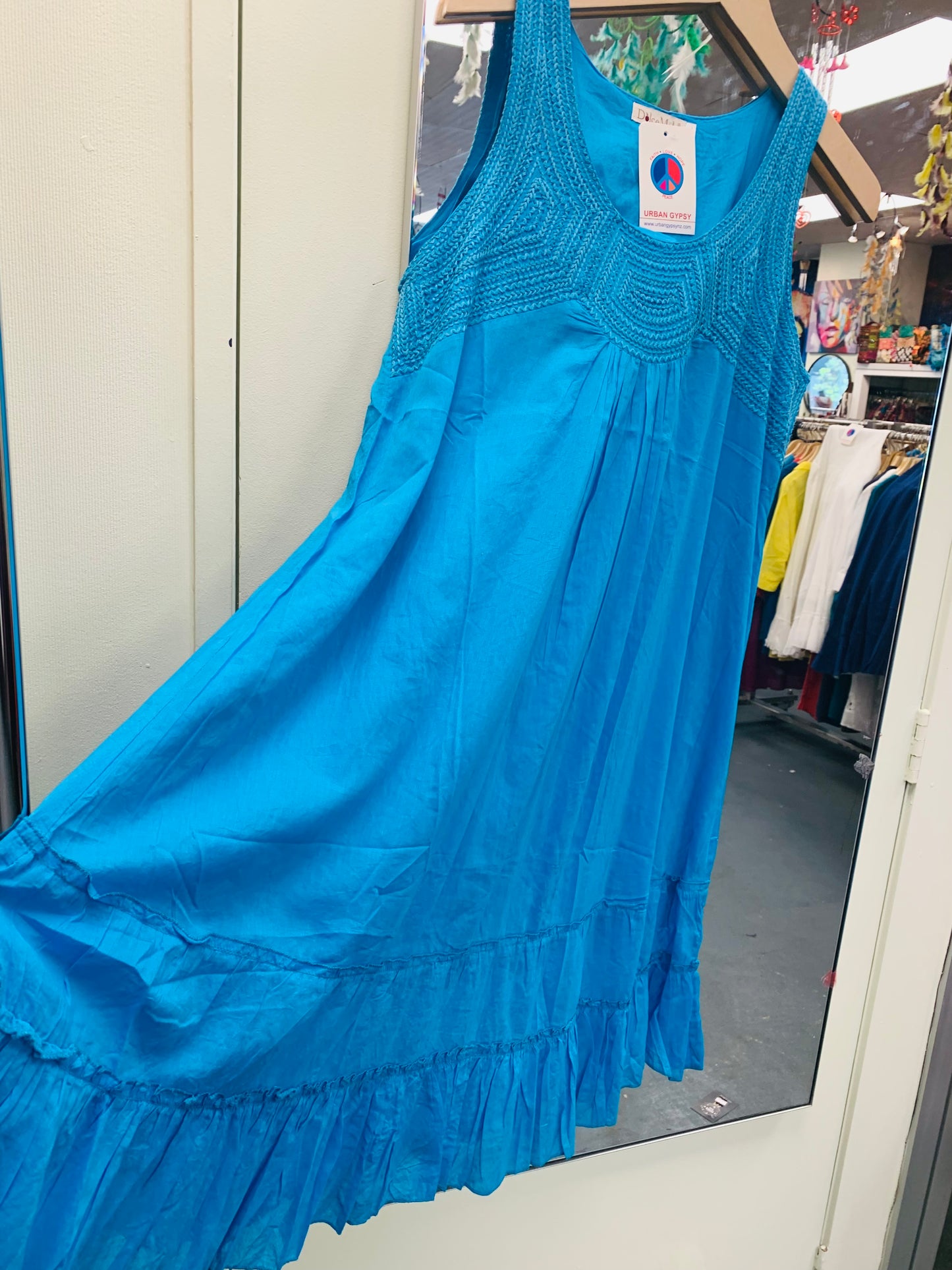 Bohemian style handcrafted cotton summer dress # 1110