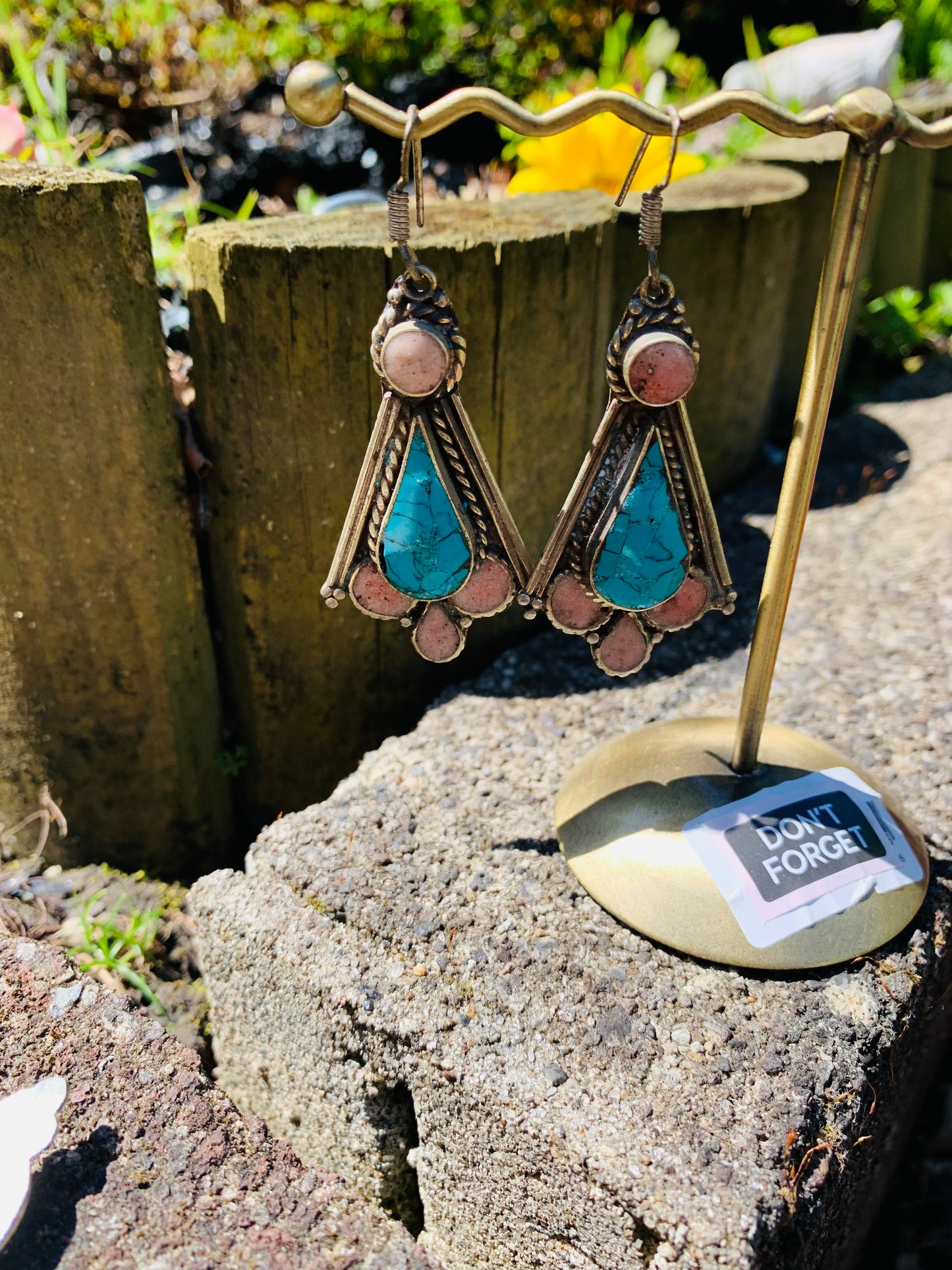 Bohemian style handcrafted Tibetan earrings #99