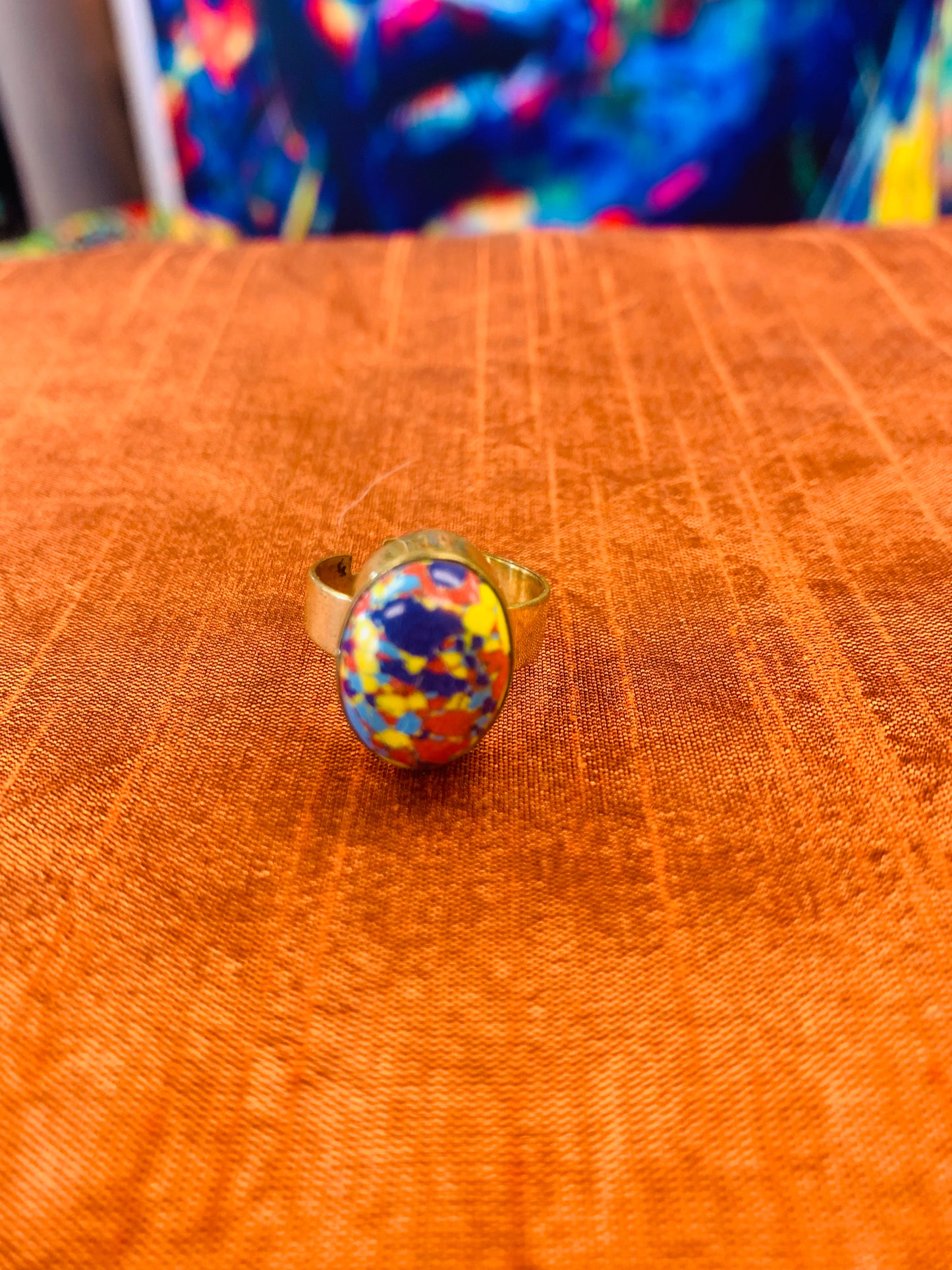 Bohemian style handcrafted Natural Stone ring #45022