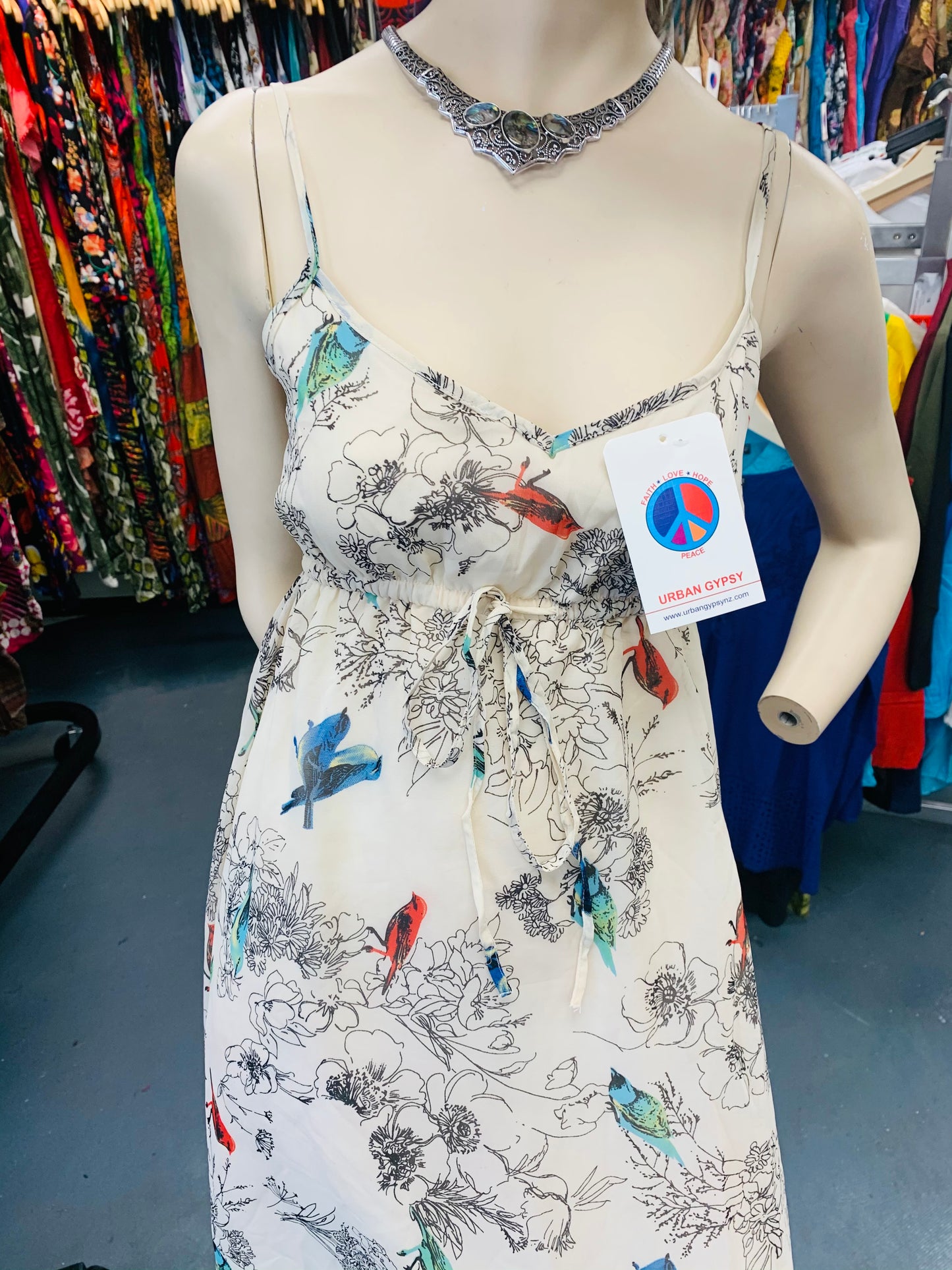 Bohemian style handcrafted Bird dress #0055