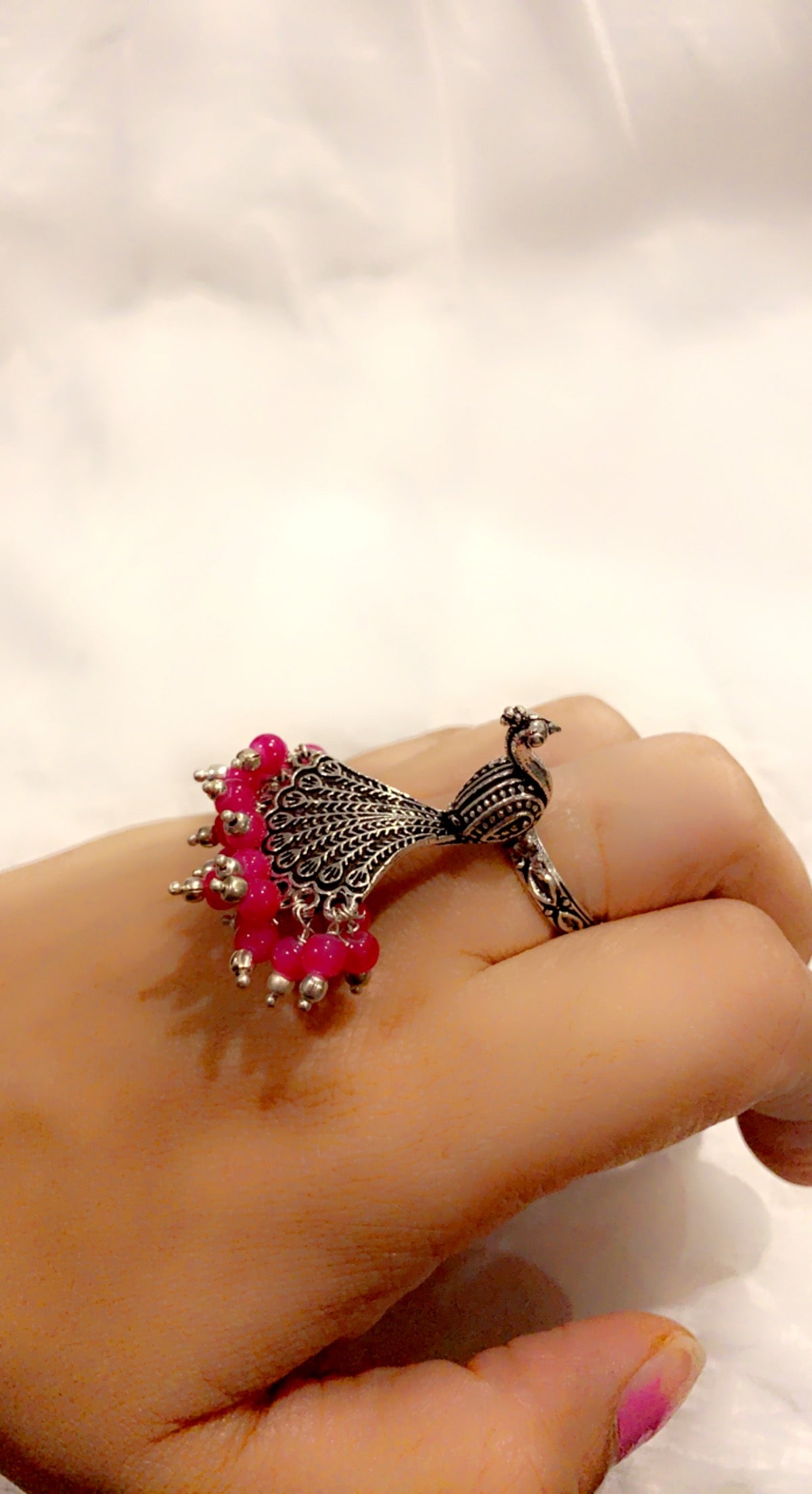 Bohemian style handcrafted Peacock ring #45004