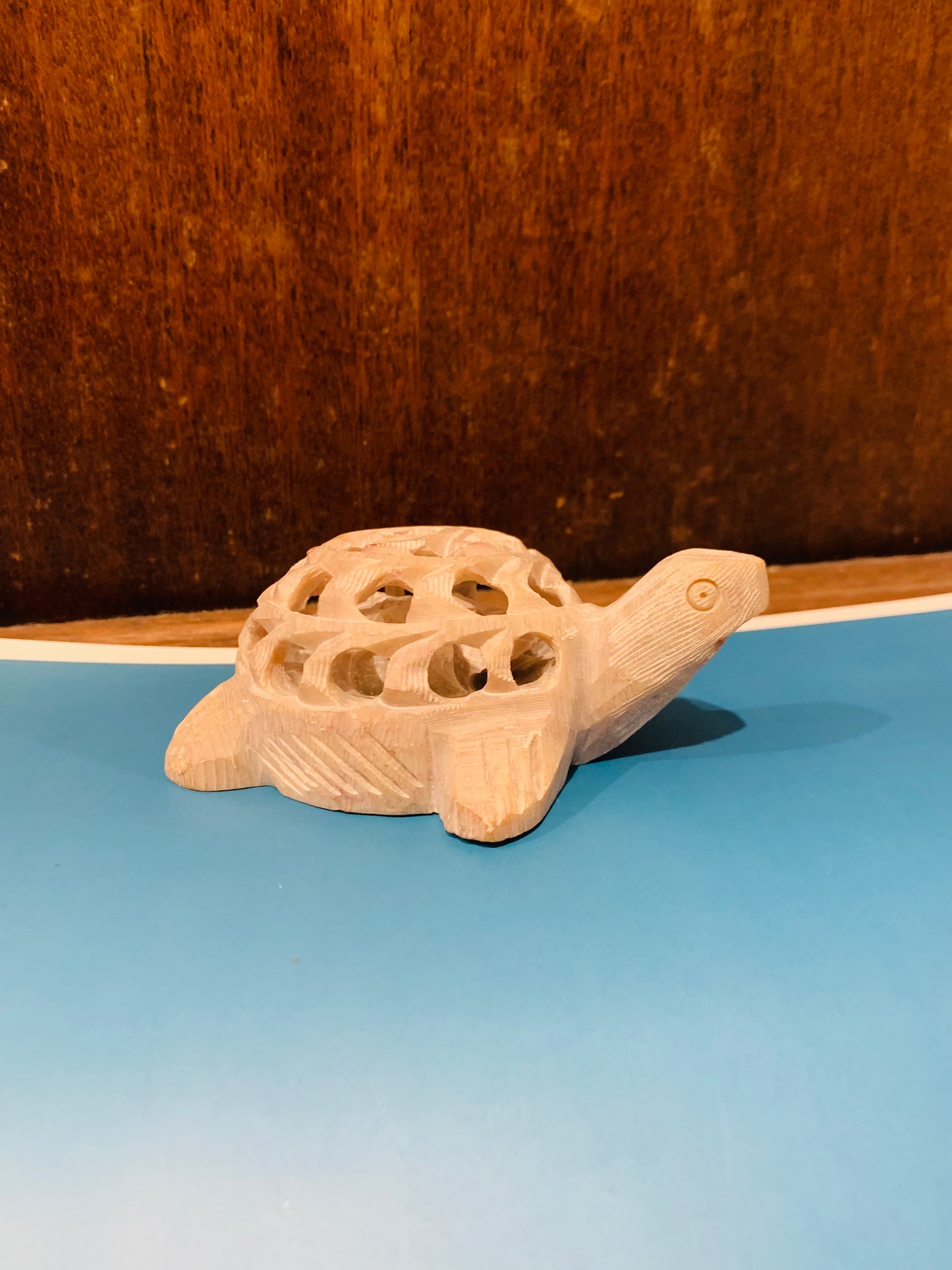 BOHO HANDCRAFTED AND HAND CARVED MARBLE STONE TURTLE STATUE # 66002