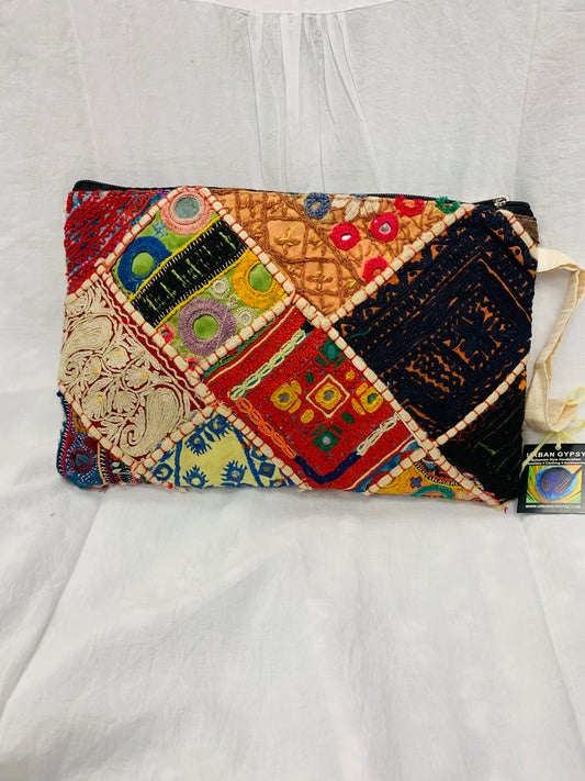 Bohemian style handcrafted Patchwork Clutch # 757847