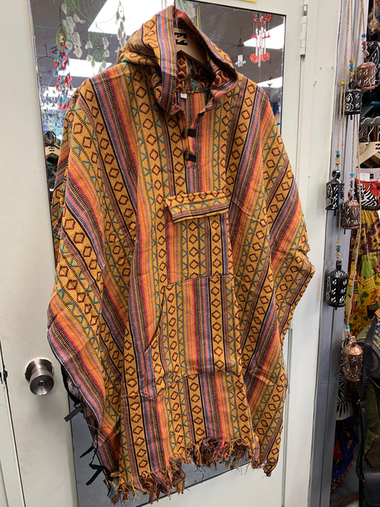 Bohemian style handcrafted Hoodie UNISEX Gheri poncho #017411