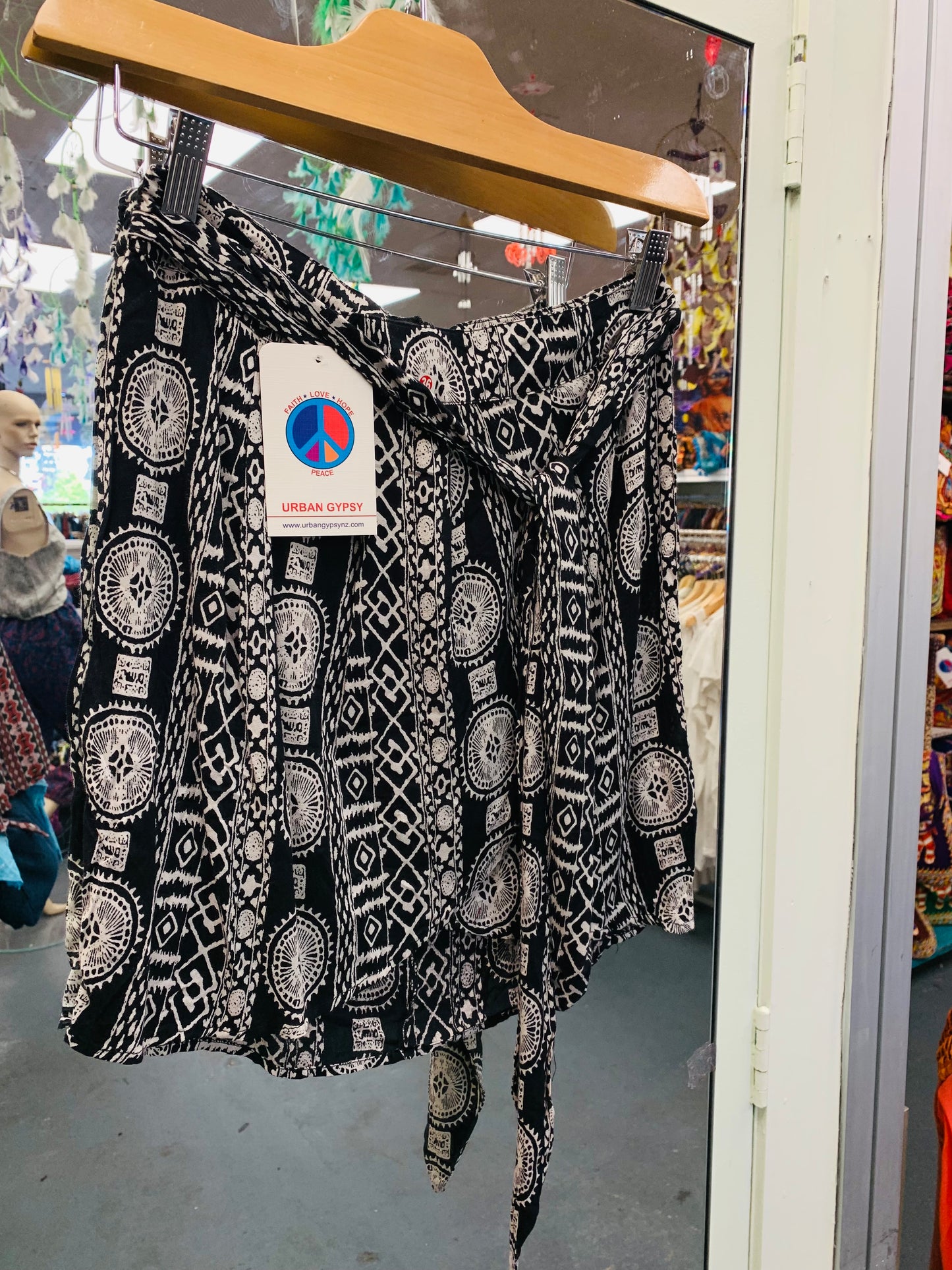 Bohemian style handcrafted Trance mini / Short skirt #5624