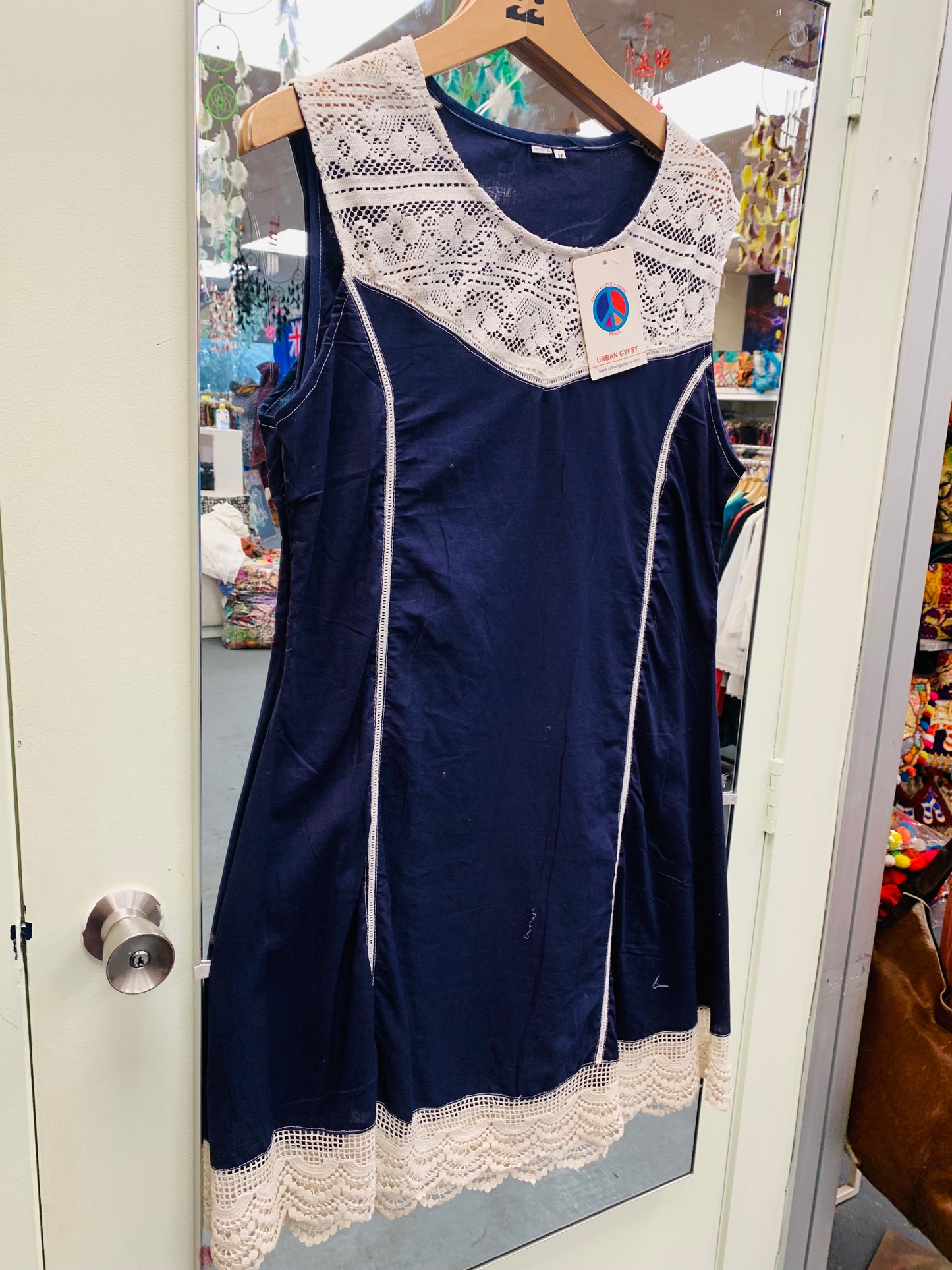 Bohemian style handcrafted cotton dress #0774