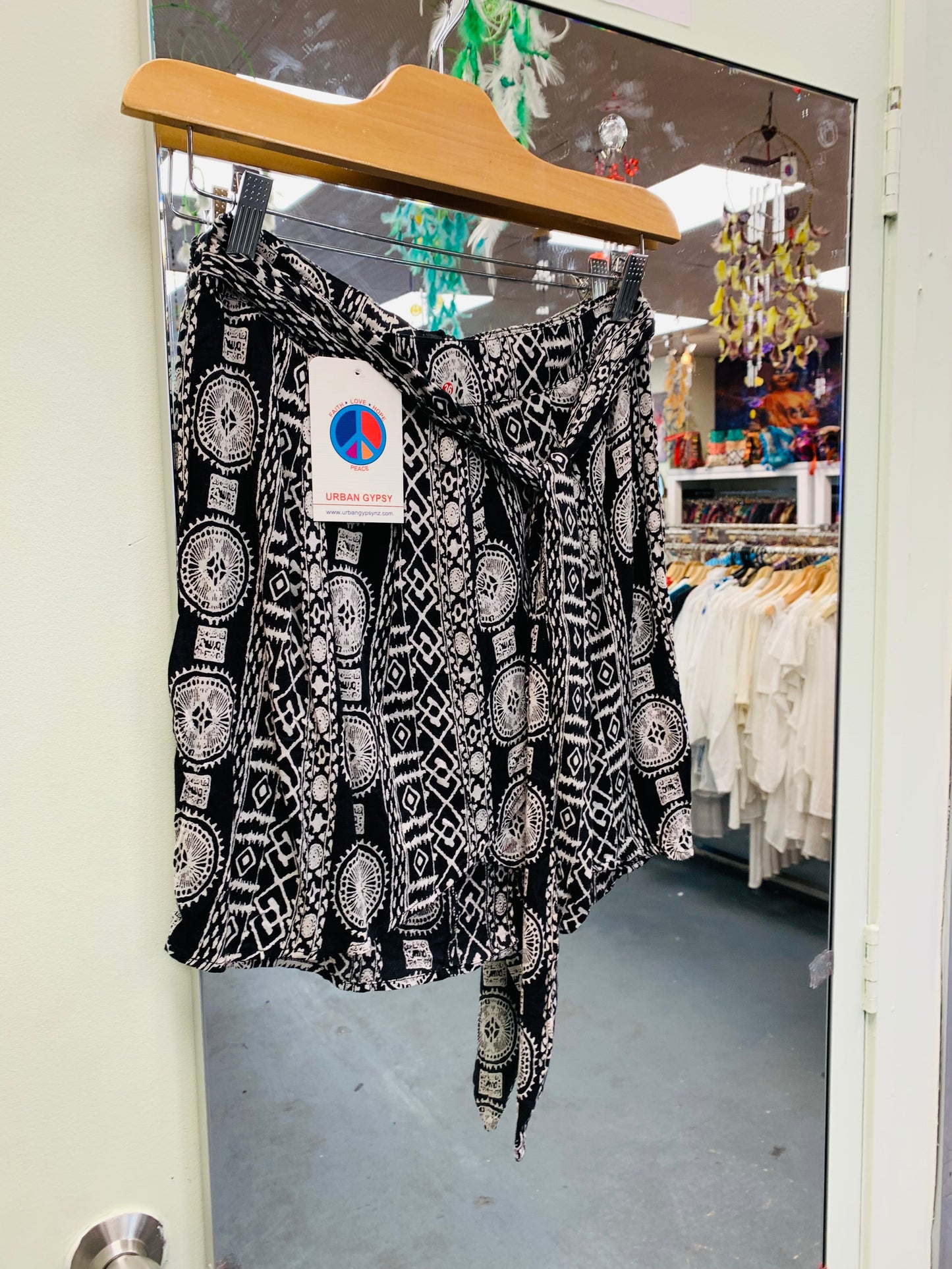 Bohemian style handcrafted Trance mini / Short skirt #5624