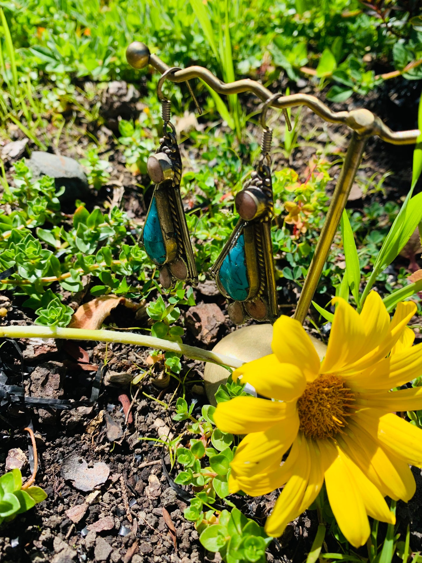 Bohemian style handcrafted Tibetan earrings #99